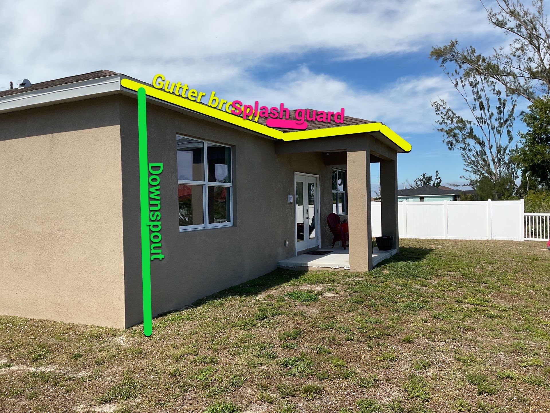 Royal Brown Seamless Gutters in Cape Coral FL by Gutter Professors
