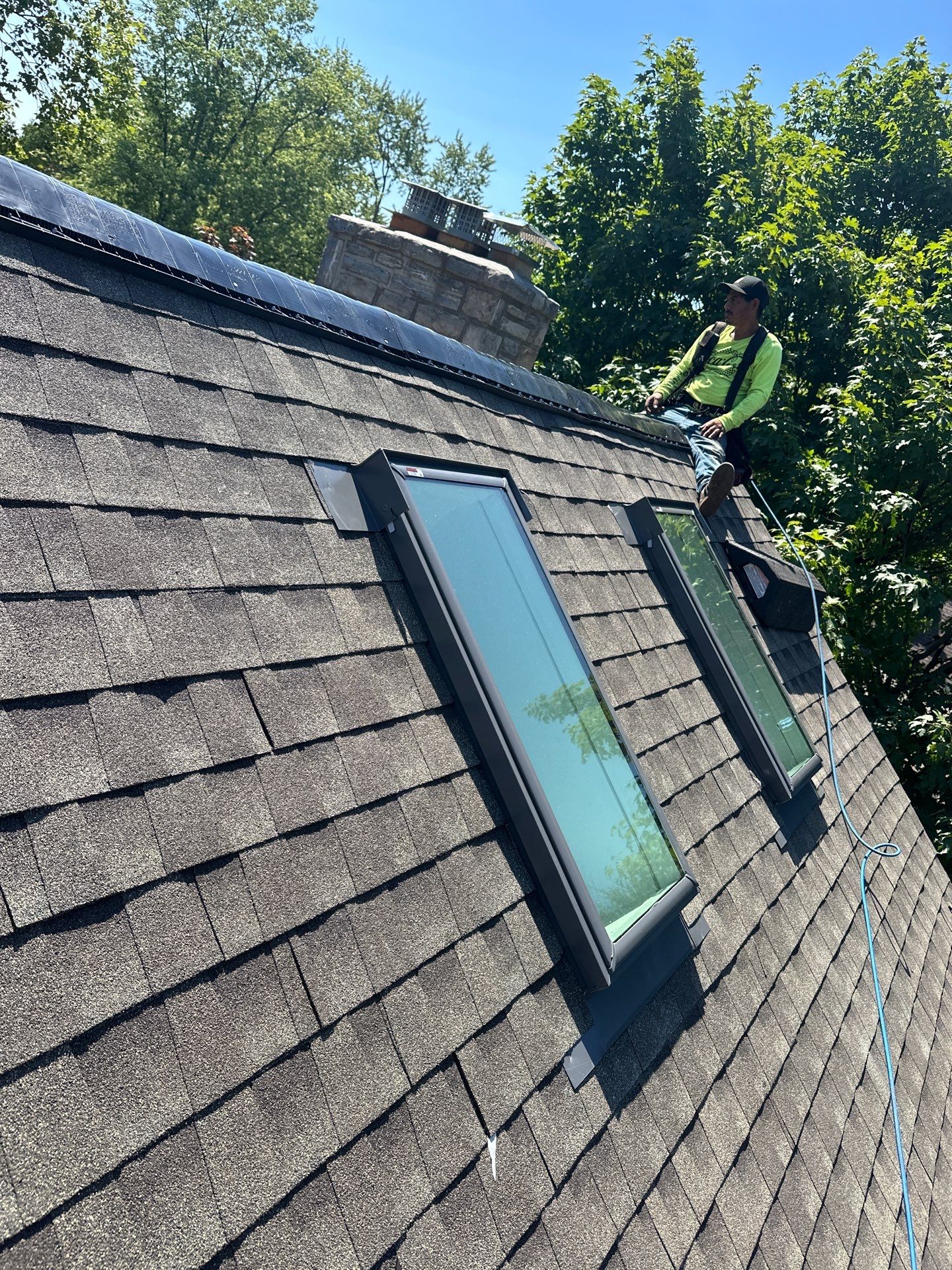 Residential Roofing Installation using Timberline HDZ Shingles - Weathered Wood by RoofX 