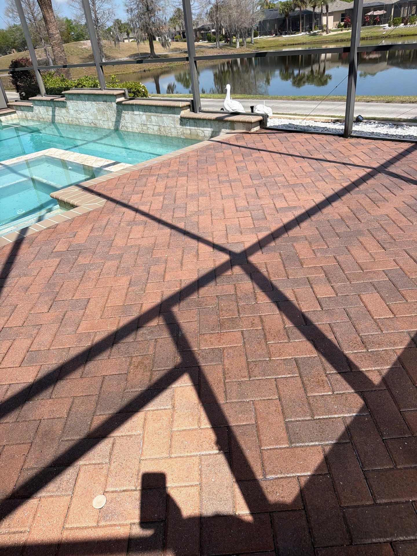 Paver Pool Deck Stripping and Sealing Project in Sun City Center by Supreme Paver Experts