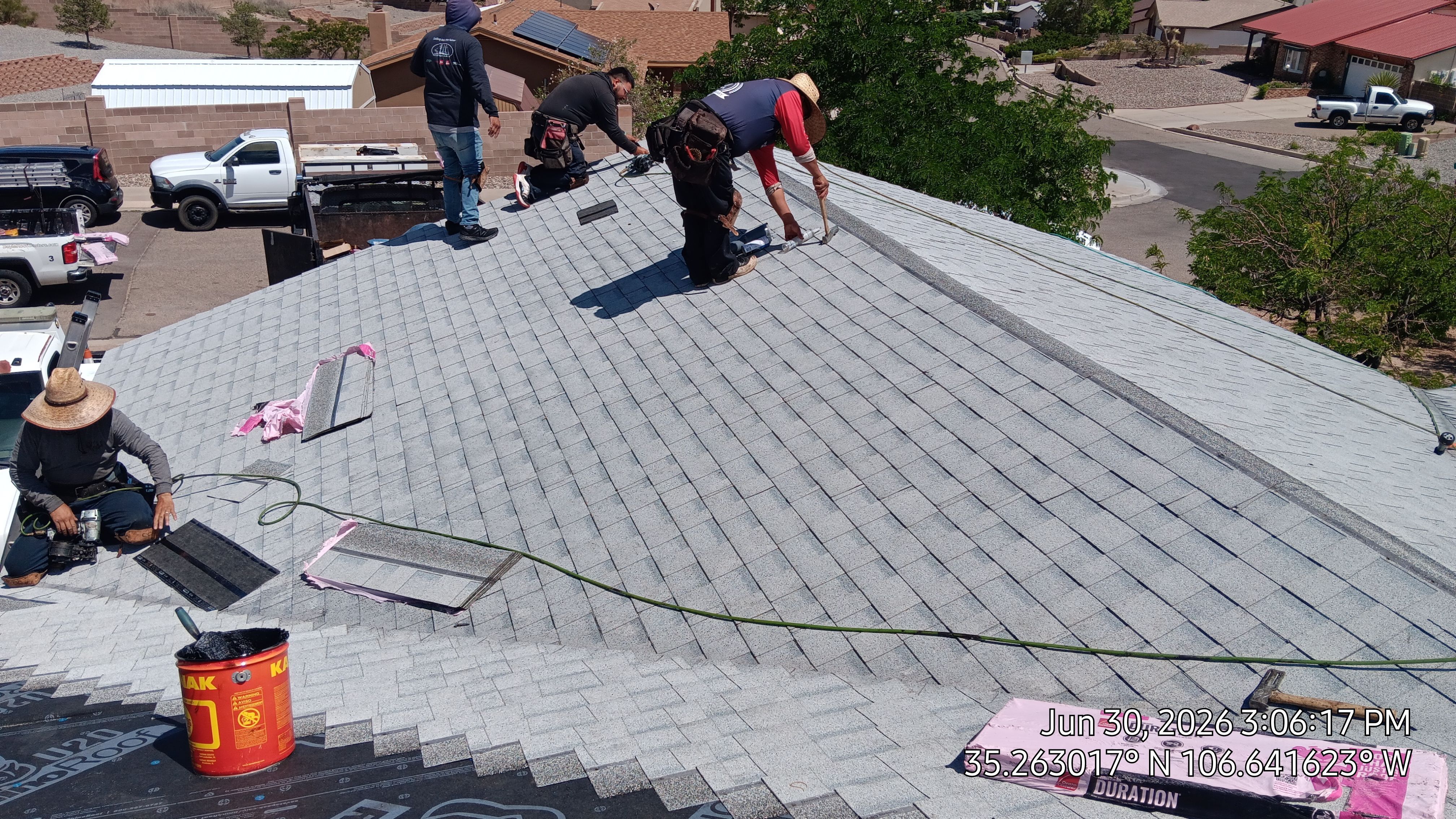 Owens Corning Shasta White Duration Shingle Roof Replacement and Decking Repair in Rio Rancho by Doyle Roof Masters Inc