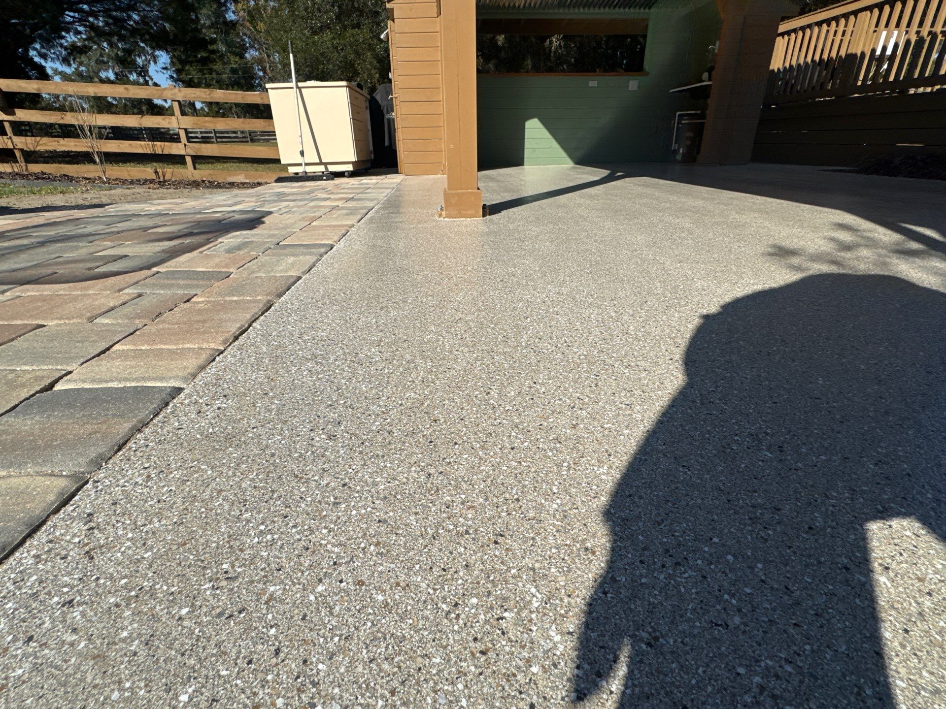 Patio  in Newberry, FL in Hybrid Claystone by Cross Creek Concrete Coatings