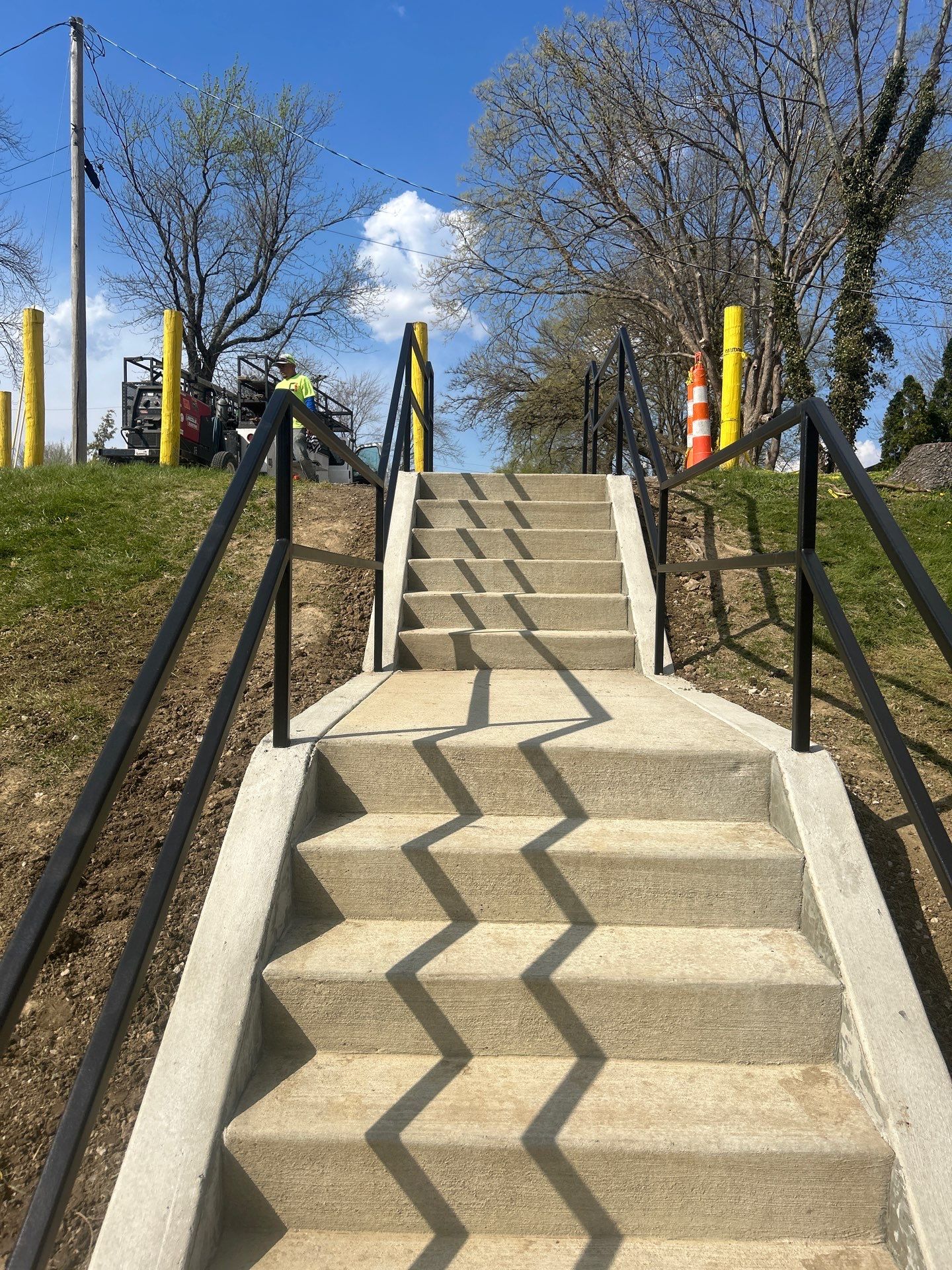 Concrete Staircase and Metal Handrail Installation in Sunbury by Concrete One Construction