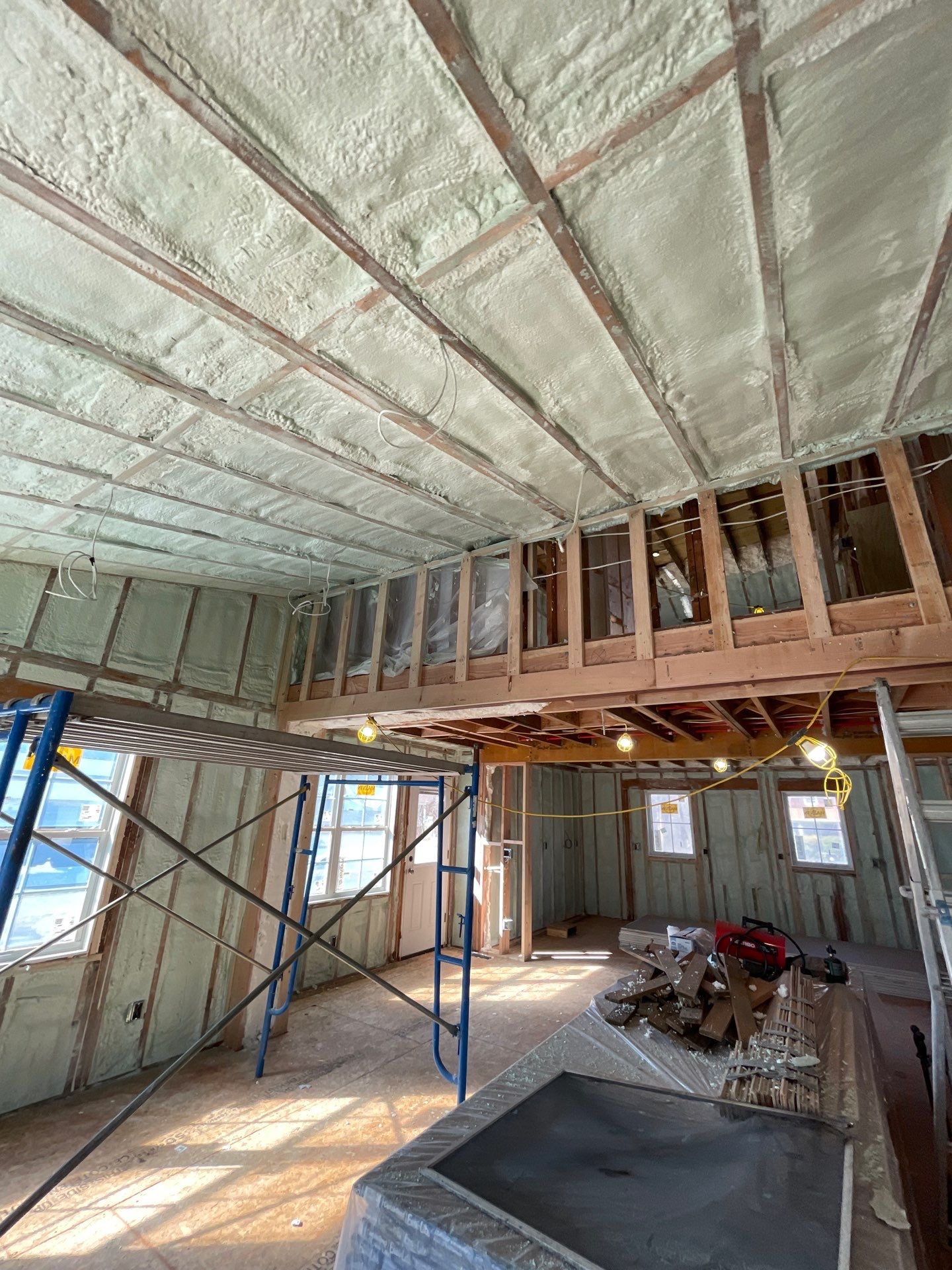 Basement Exterior Walls using Closed Cell Spray Foam by NYS Foam & Energy
