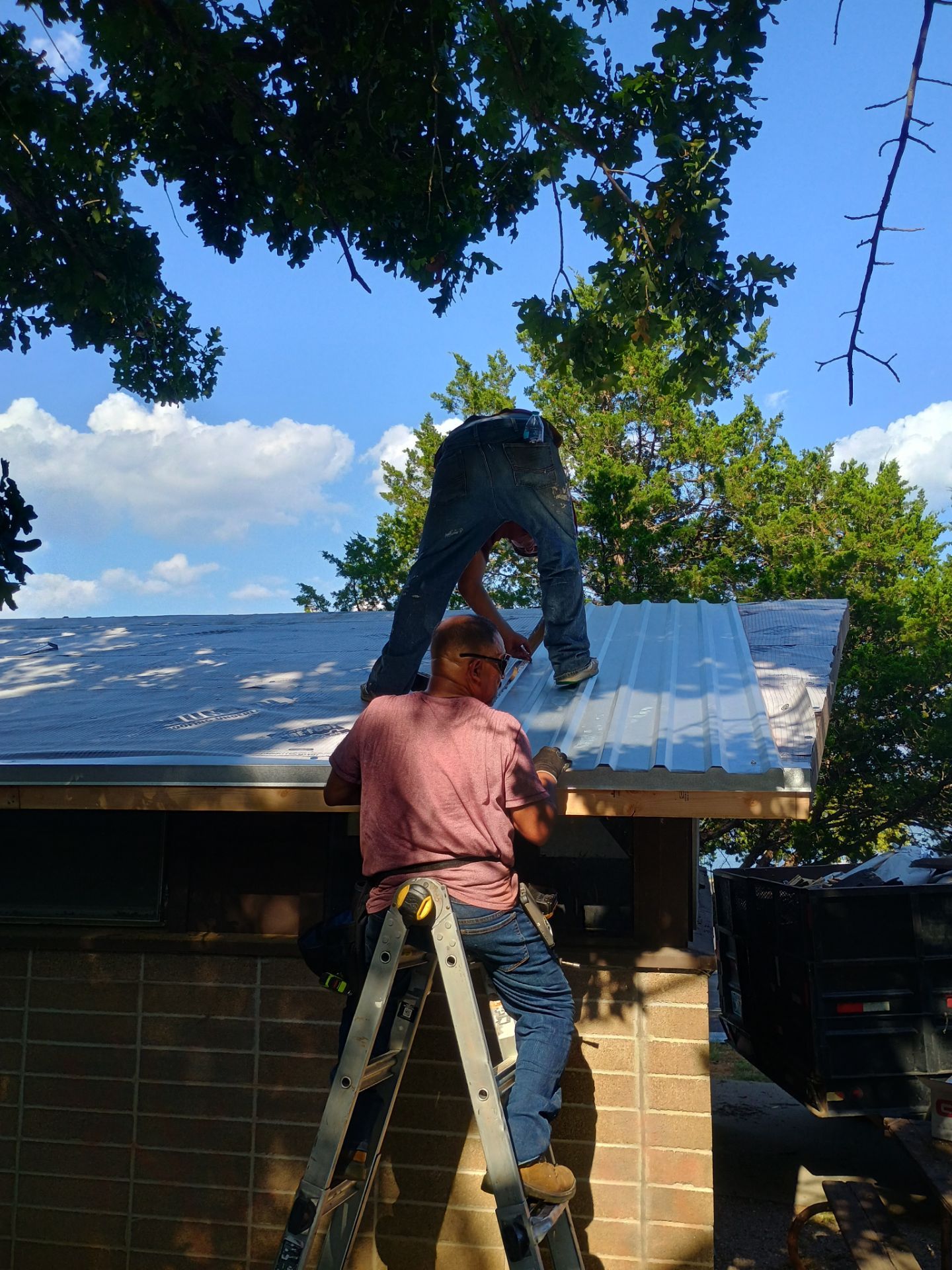 Metal Roof Replacement for Public Park Facility in Sulphur by BANA Roofing and Solar Supply