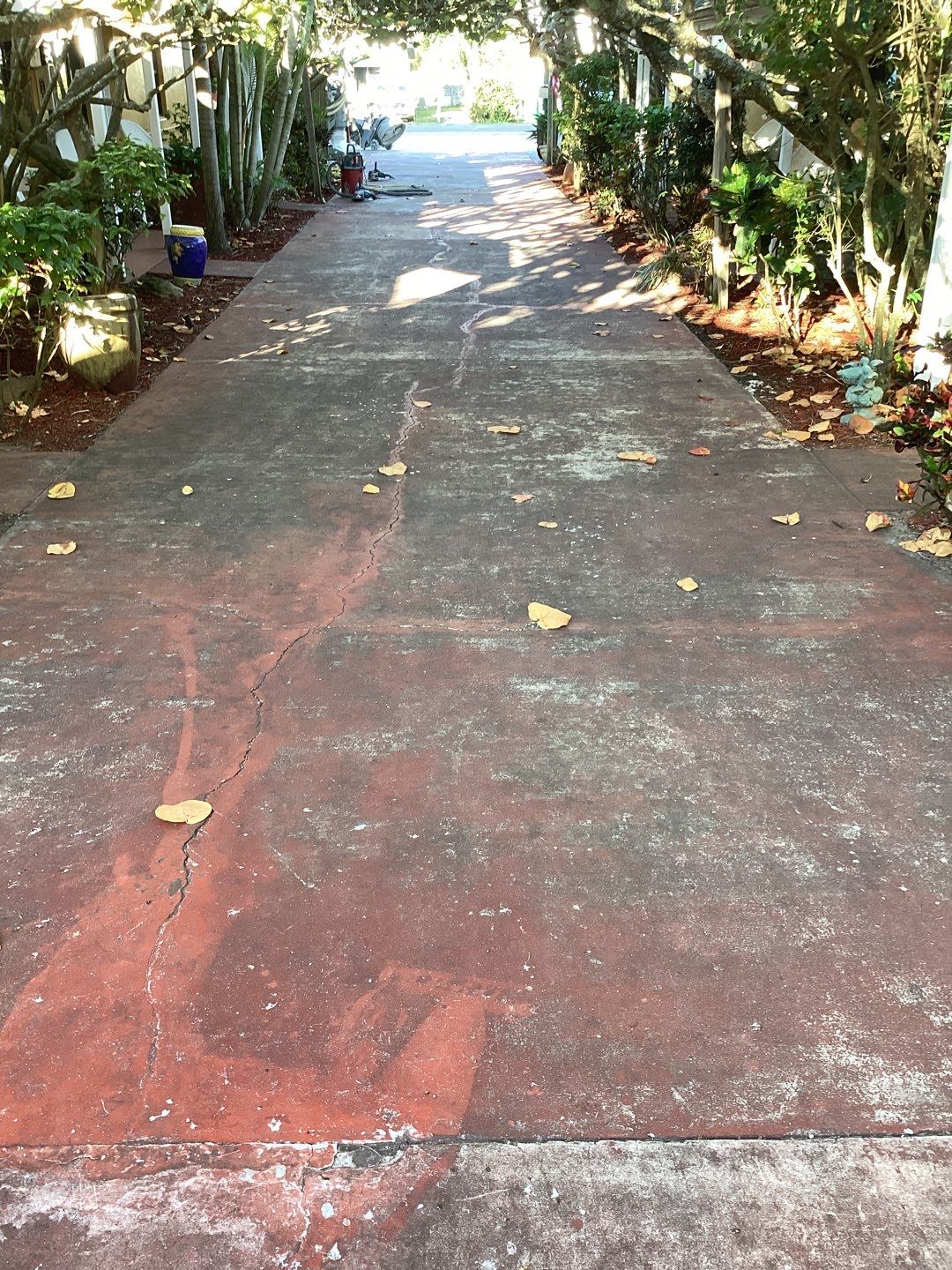 Sidewalks and Porches using Chestnut by Amvet concrete coatings llc