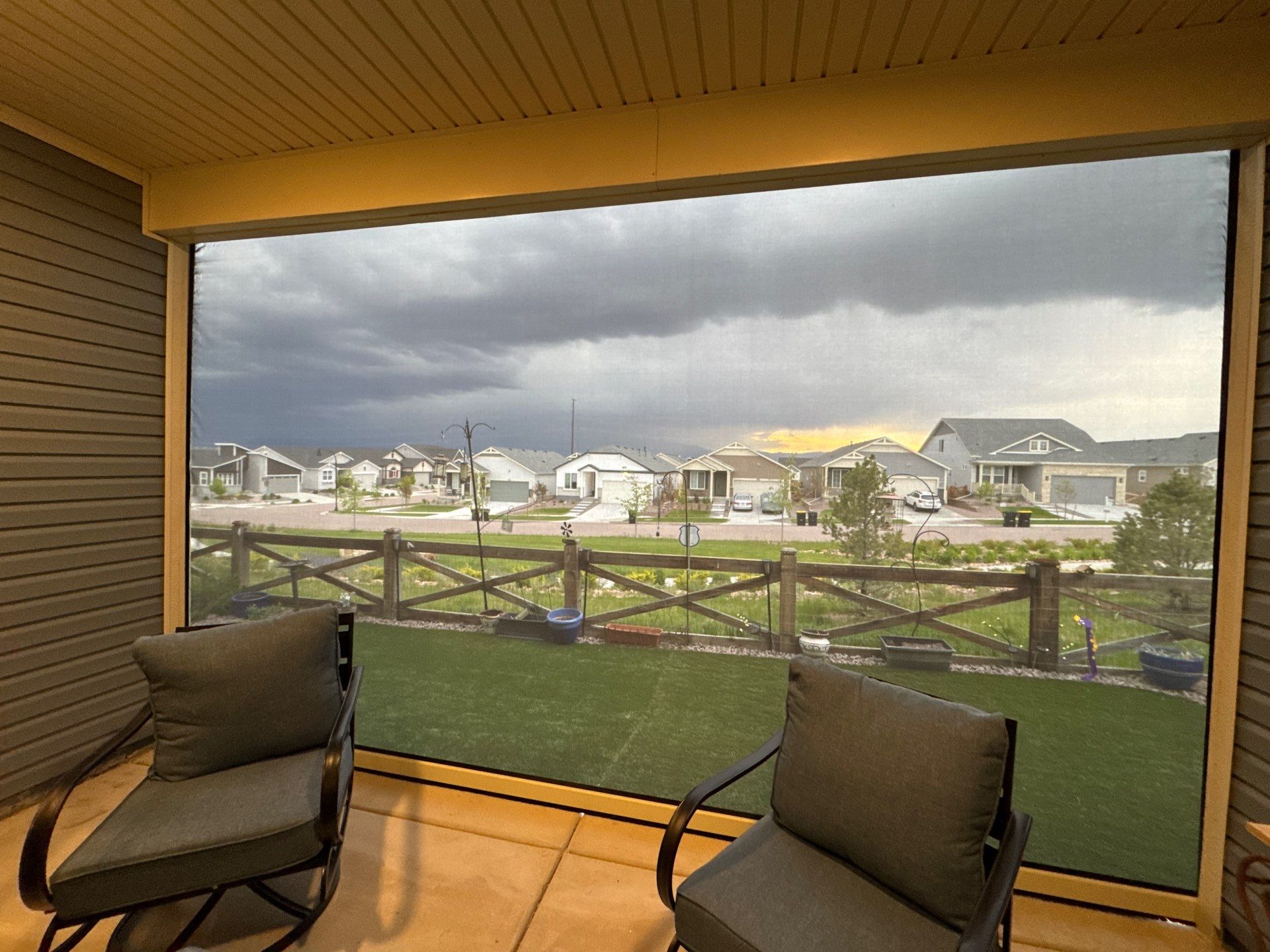 Motorized Screens using Progressive MagnaTrack Screens by Outdoor Solutions Colorado