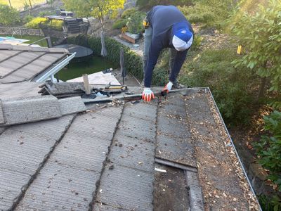 Before: roof condition prior to Alpha Eagle Roofing's work in Alamo, CA