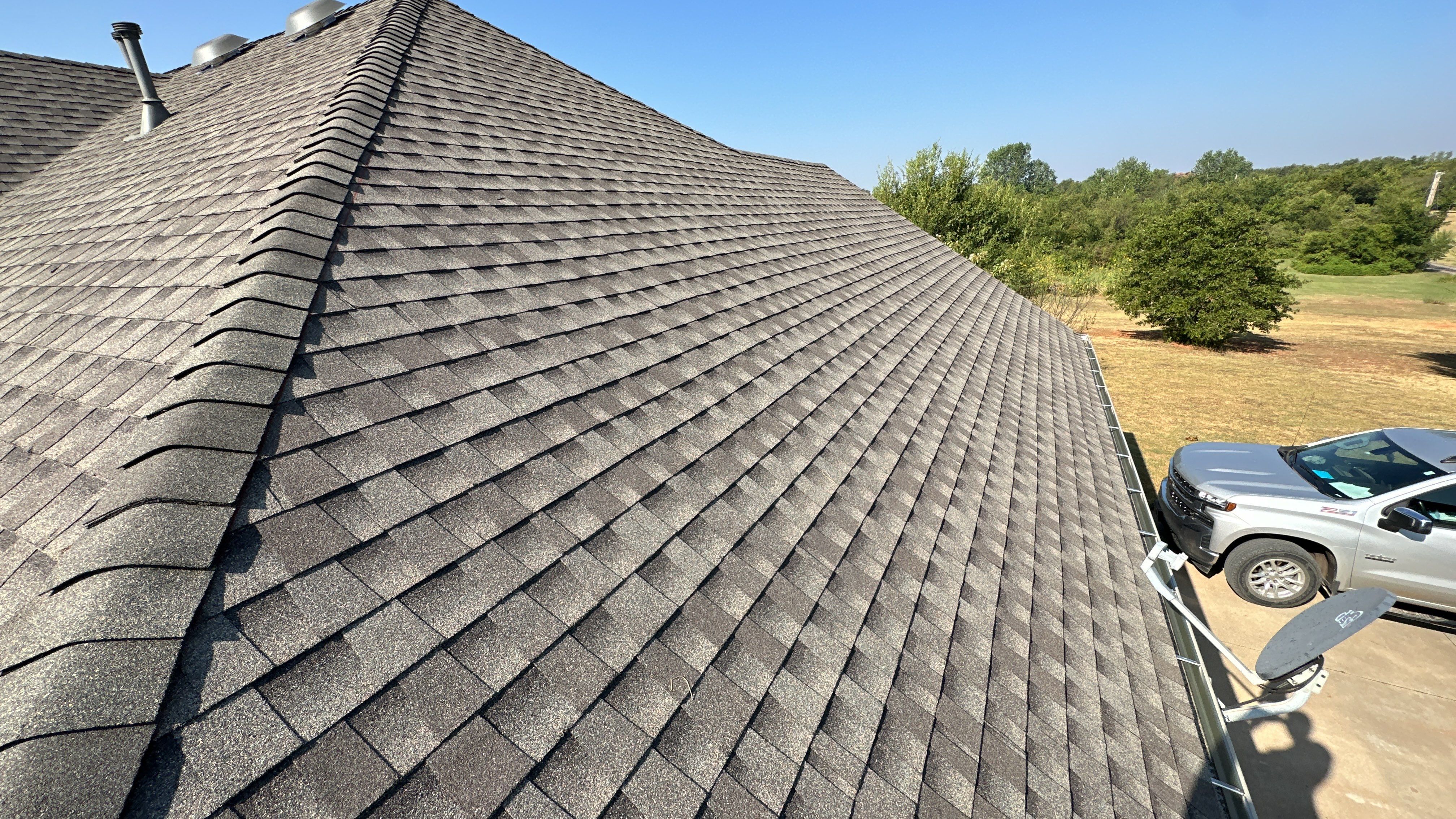 Reroof using GAF HDZ Weathered Wood by Castillo Roofing