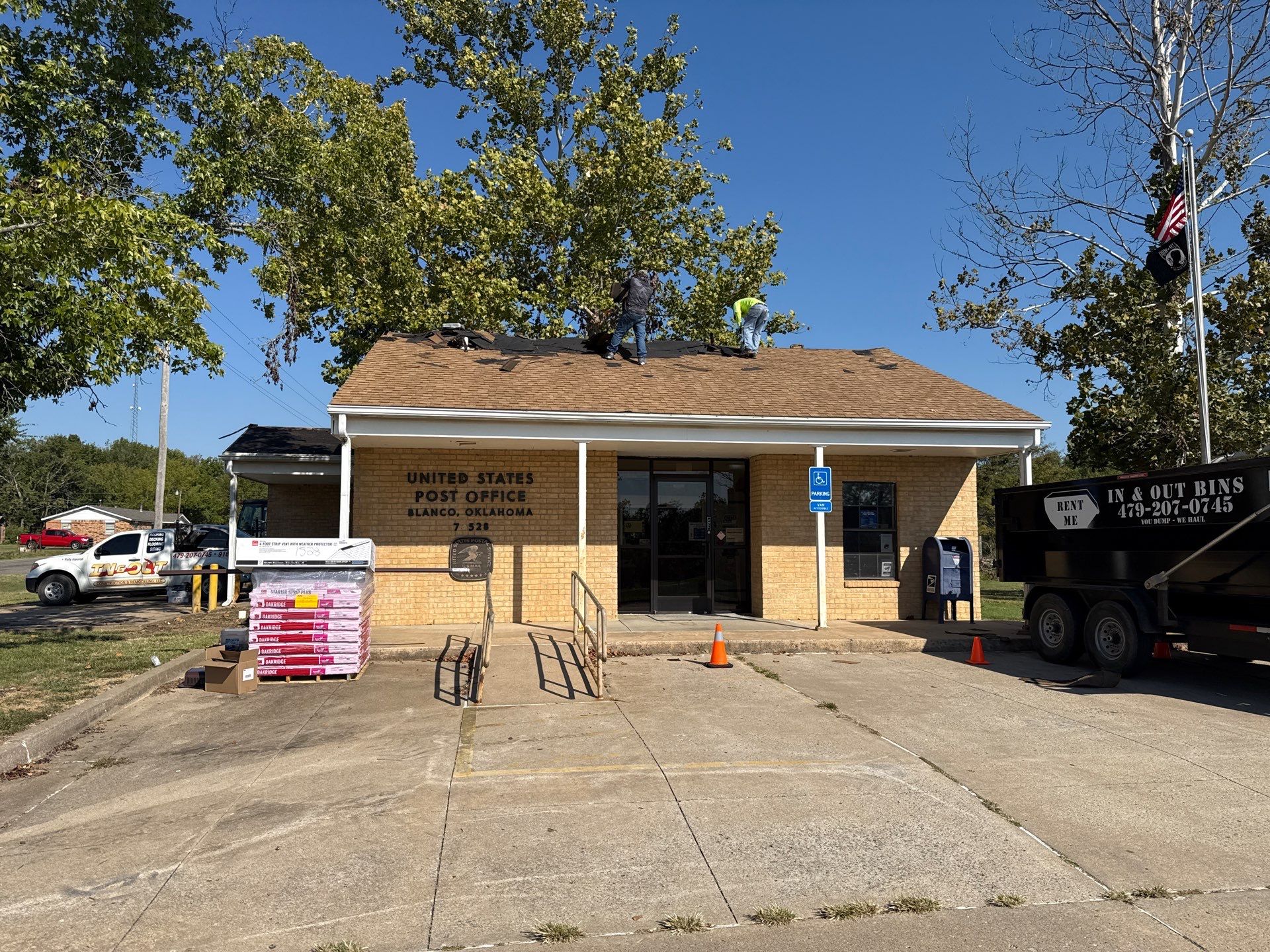 Blanco, OK USPS Roof replacement by In & Out Construction & Remodeling, LLC