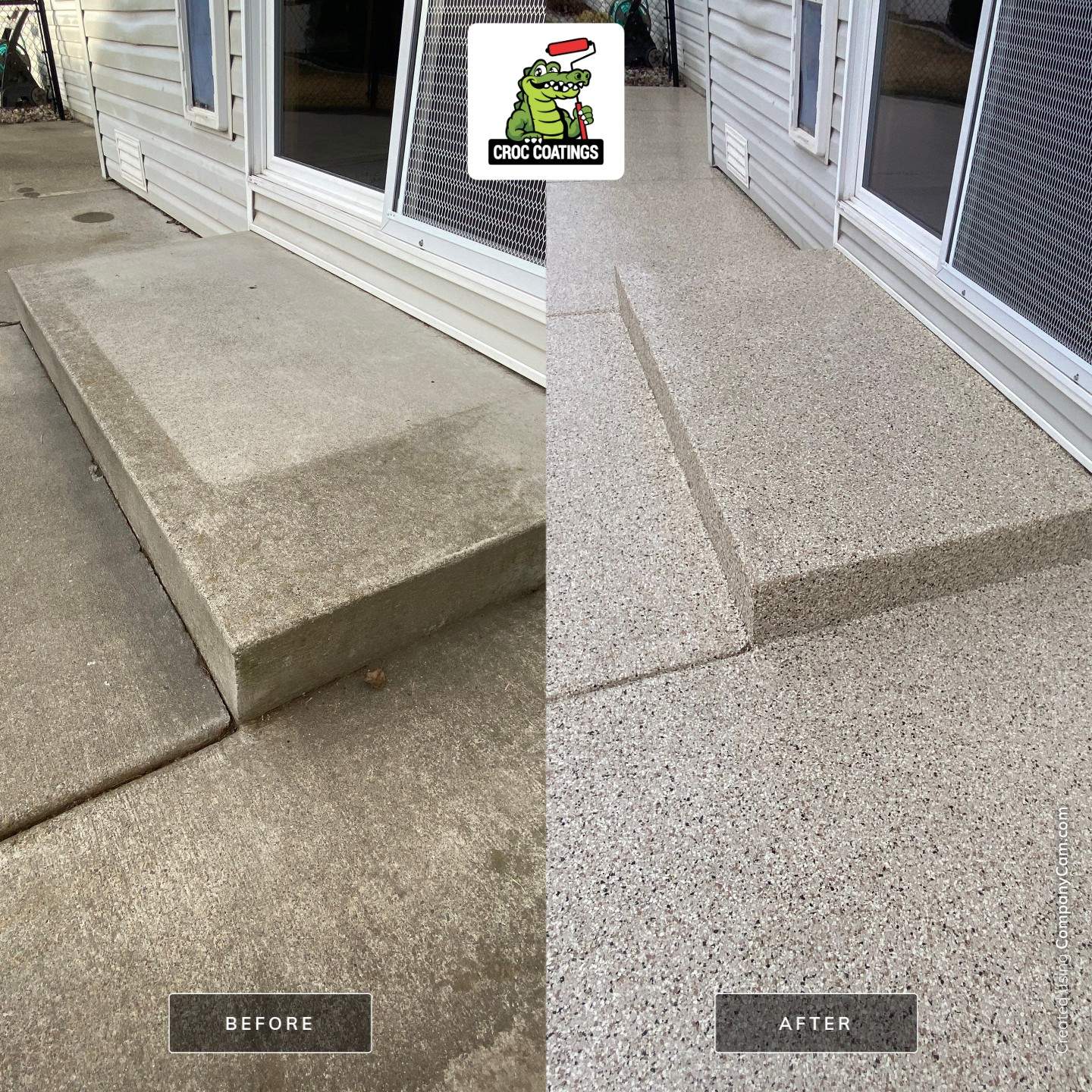 Patio and Walkway using Driftwood and the Penntek Evolution Flooring System by Croc Coatings, LLC