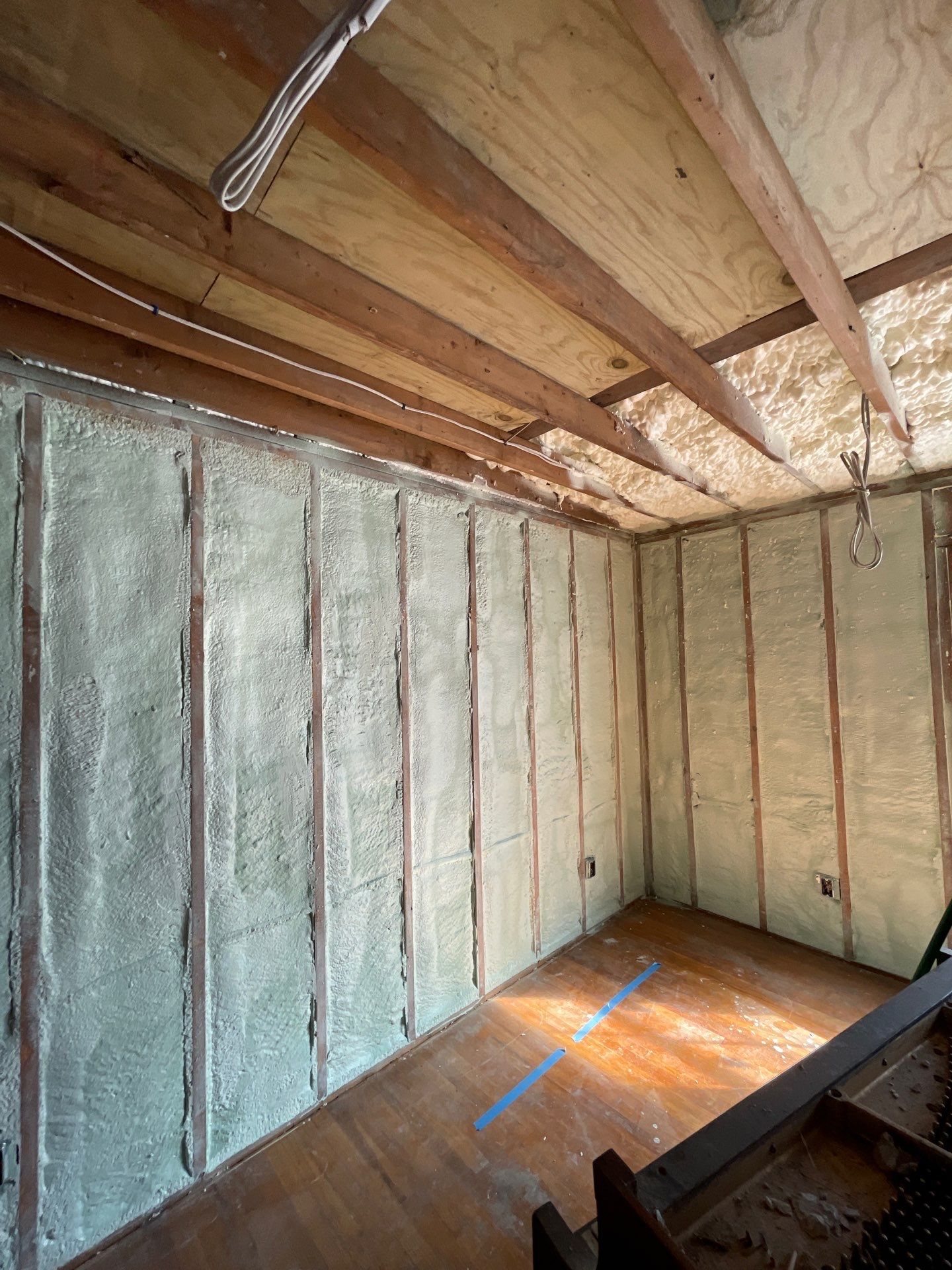 Basement Exterior Walls using Closed Cell Spray Foam by NYS Foam & Energy
