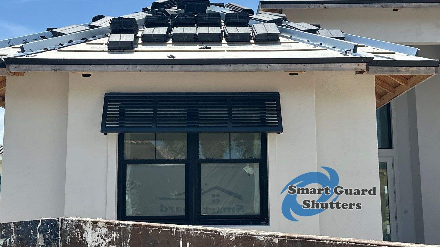 Decorative Bahamas in Black Gray by Smart Guard Shutters