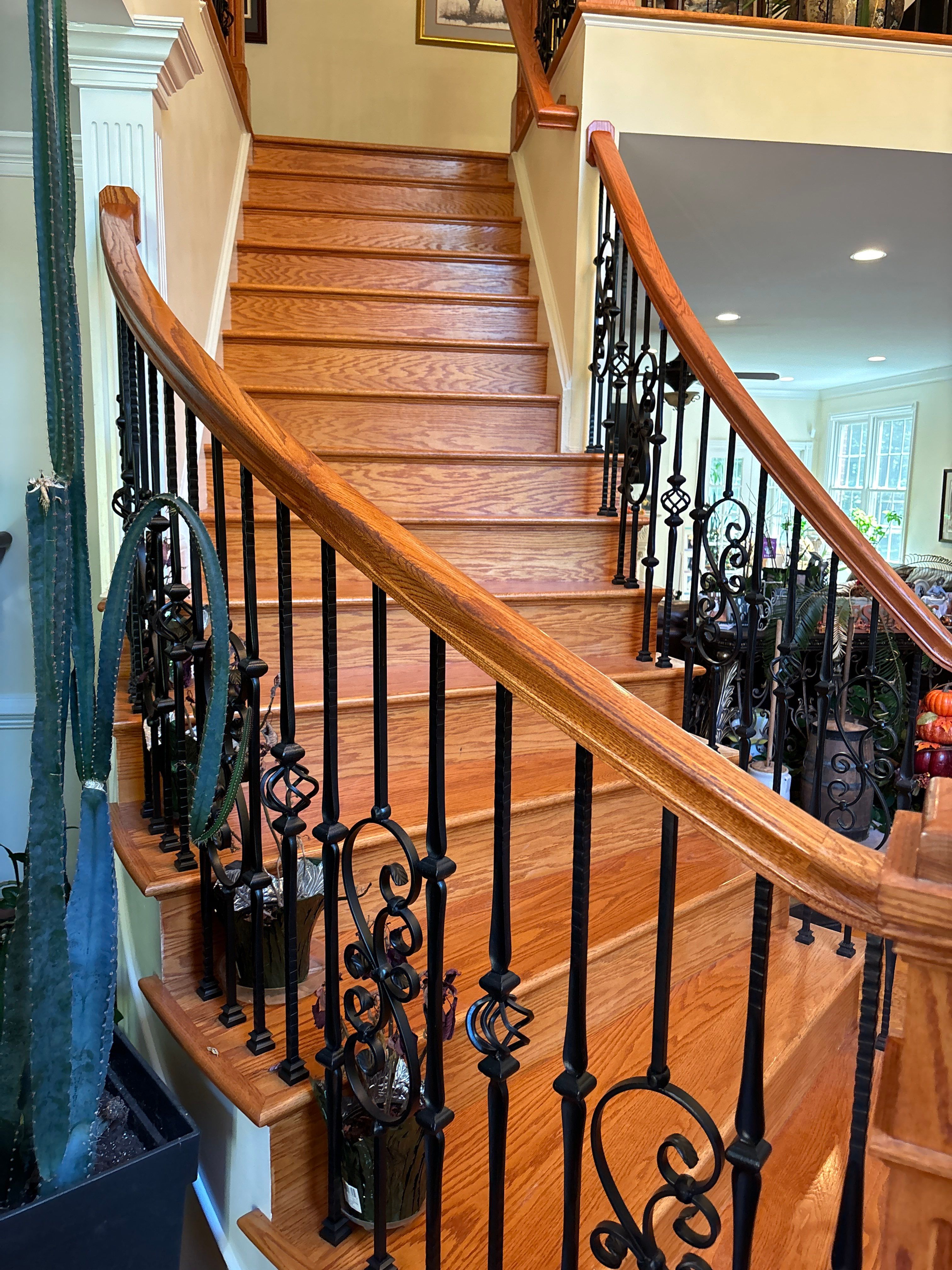 Vernon's Handrail and Front Door Staining by Highfill Painting