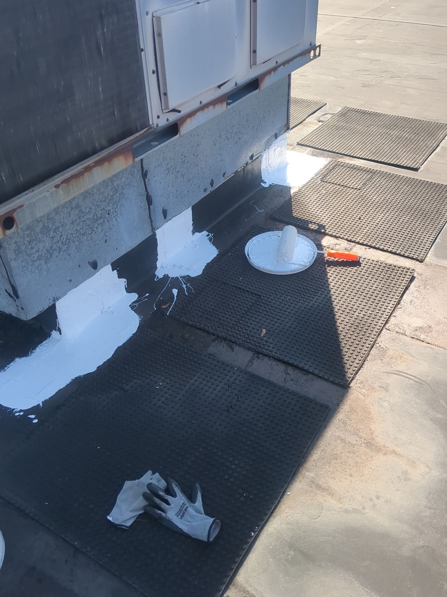 Commercial Roofing Repair using UniFlex Silicone Roof Coating on KinderCare Learning Center by 3 Daughters Construction 