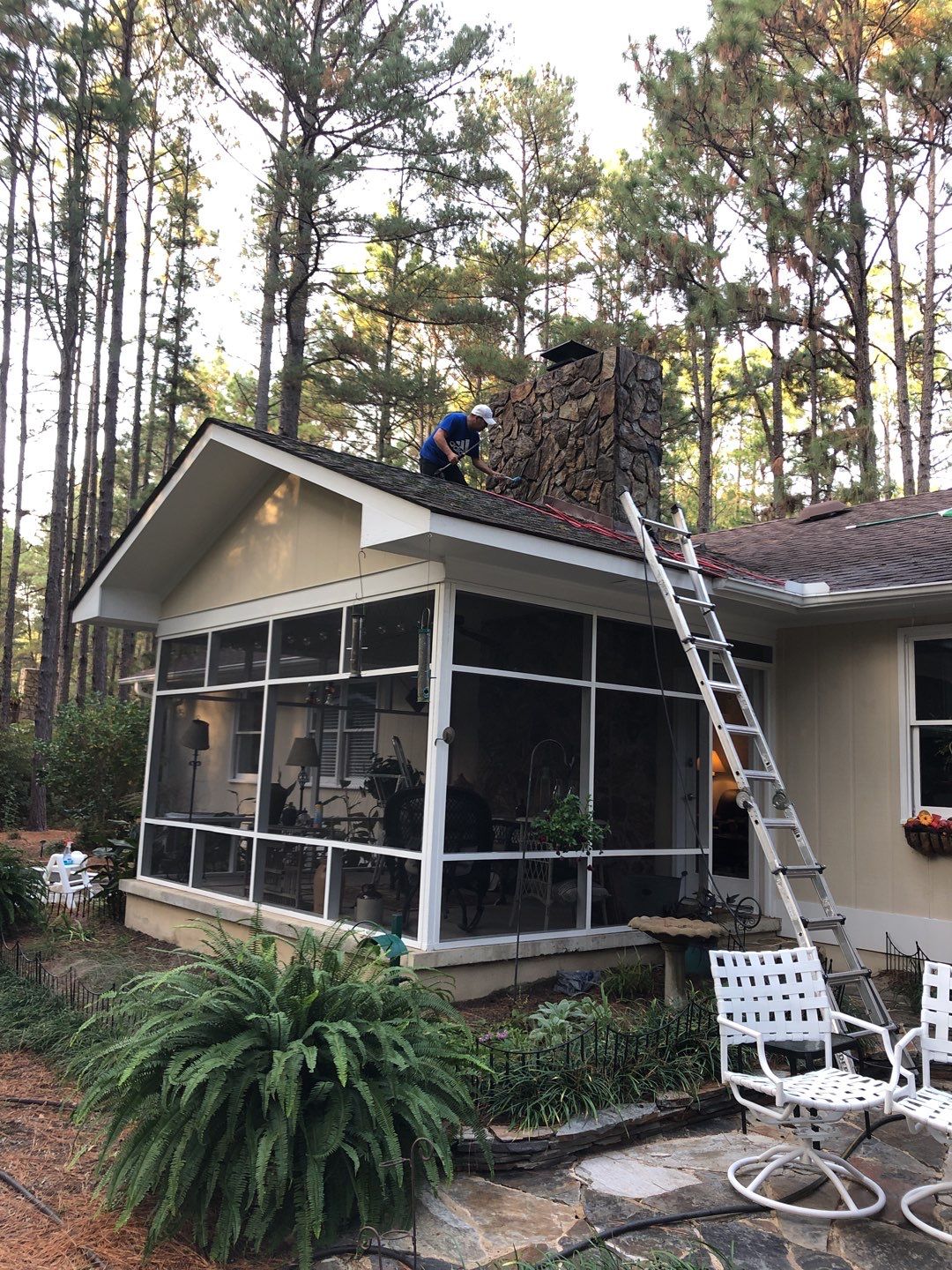 Chimney Flashing using Roof Repair by American Roofing NC