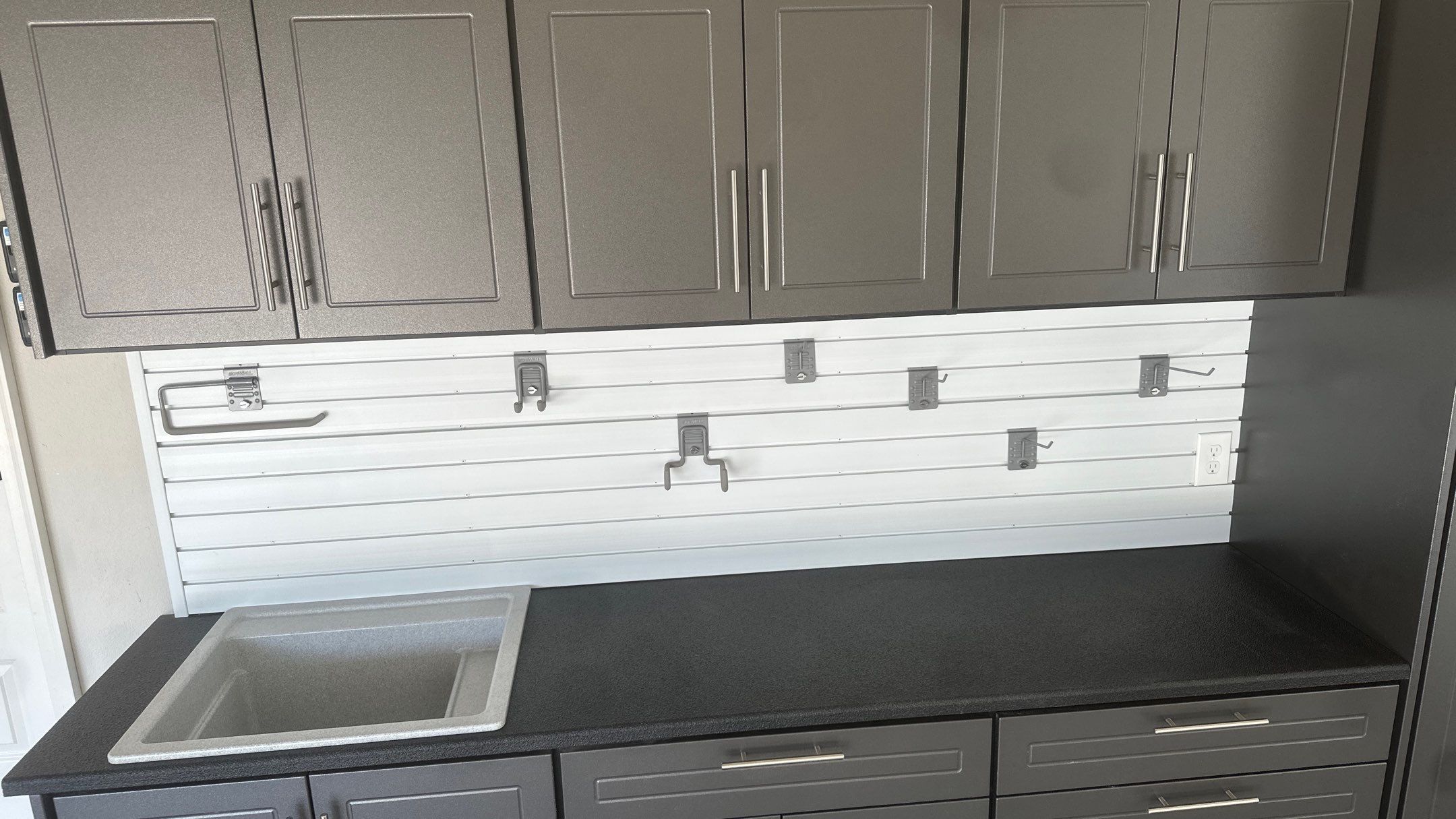 Lisa S. chose a pewter powder on her cabinets  by Banner Garage