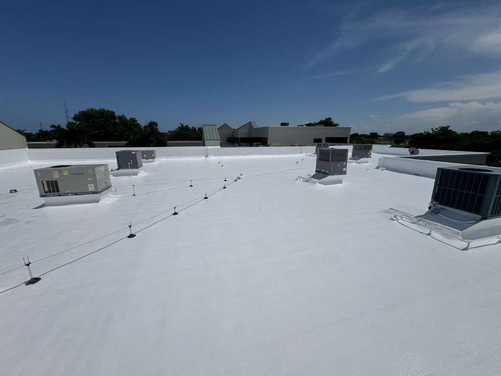 Commercial Flat Roof Restoration and Elastomeric Waterproofing in Delray Beach by Roof King LLC