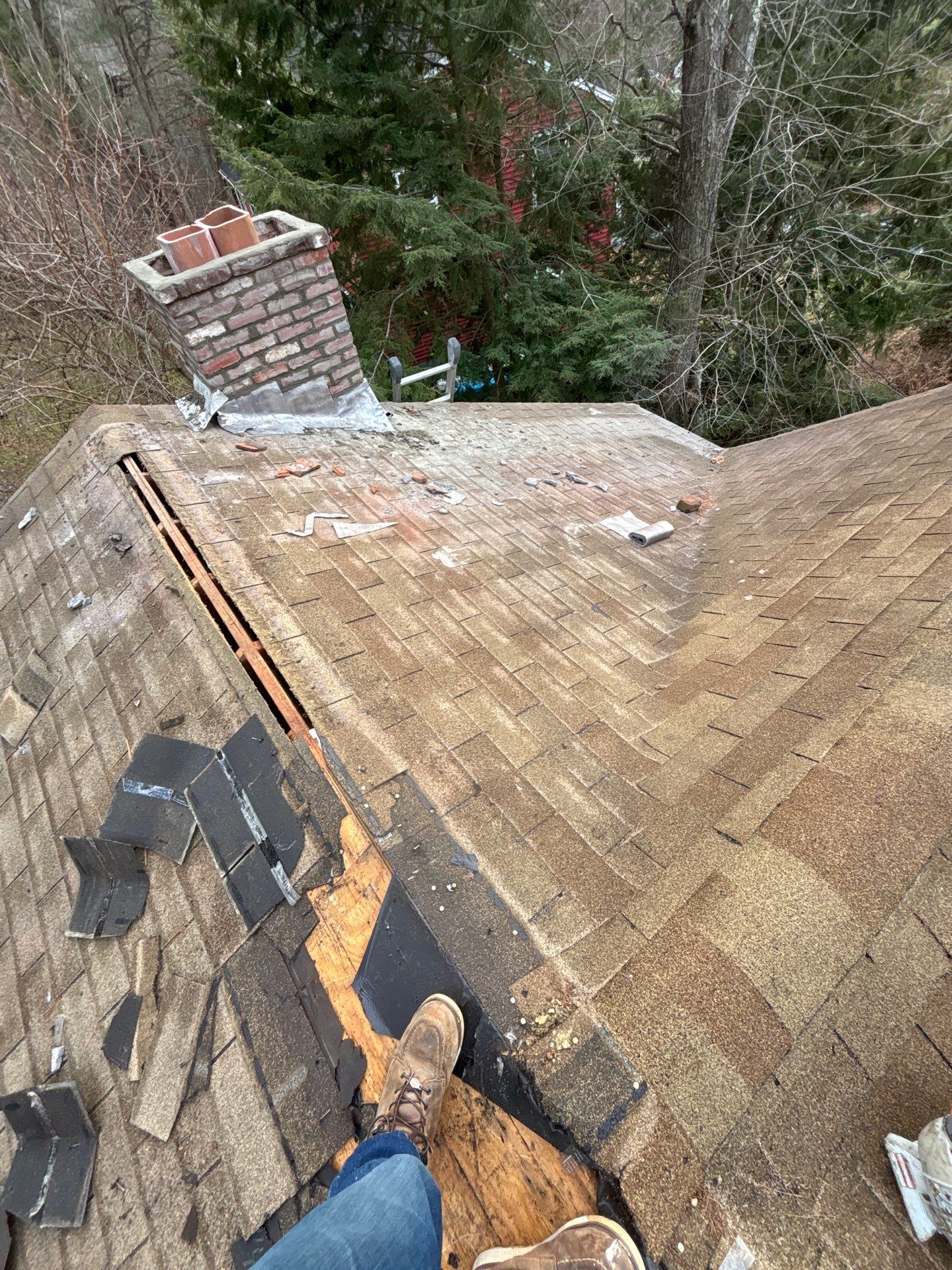 GAF Charcoal Roof Replacement with Vent Leak Repairs, PVC Fascia & Leaf Guard Gutters by Sensible Home Solutions