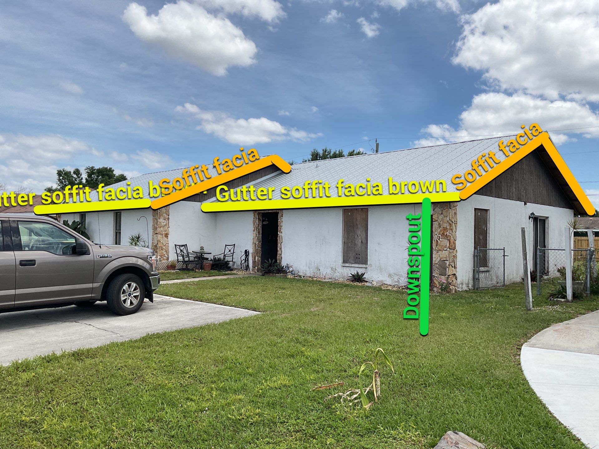 Aluminum Downspouts and Elbows in Englewood FL by Gutter Professors