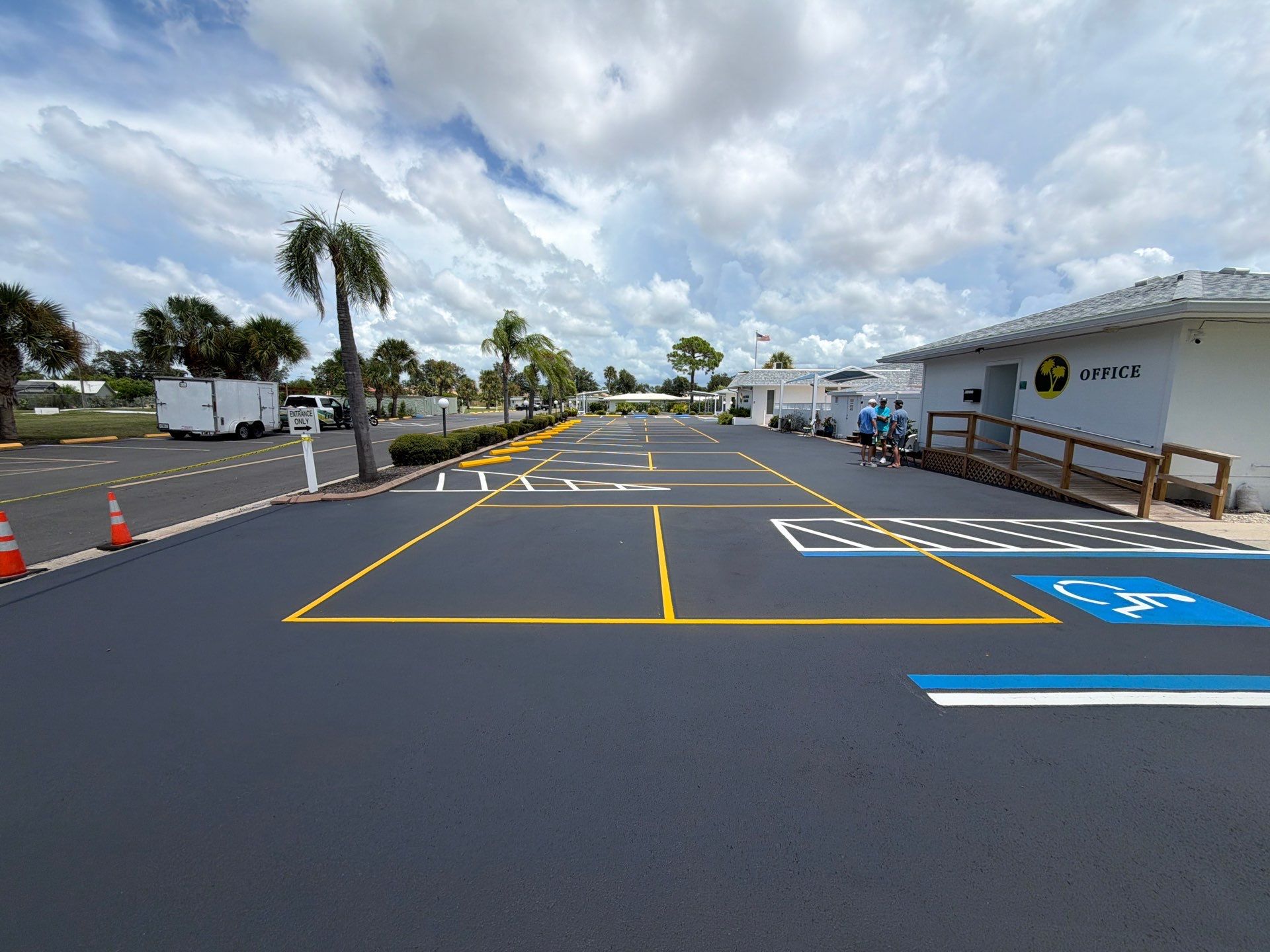 New Layout Line Striping and Pickleball Court Installation in Venice by Everline Coatings & Services - Southwest FL