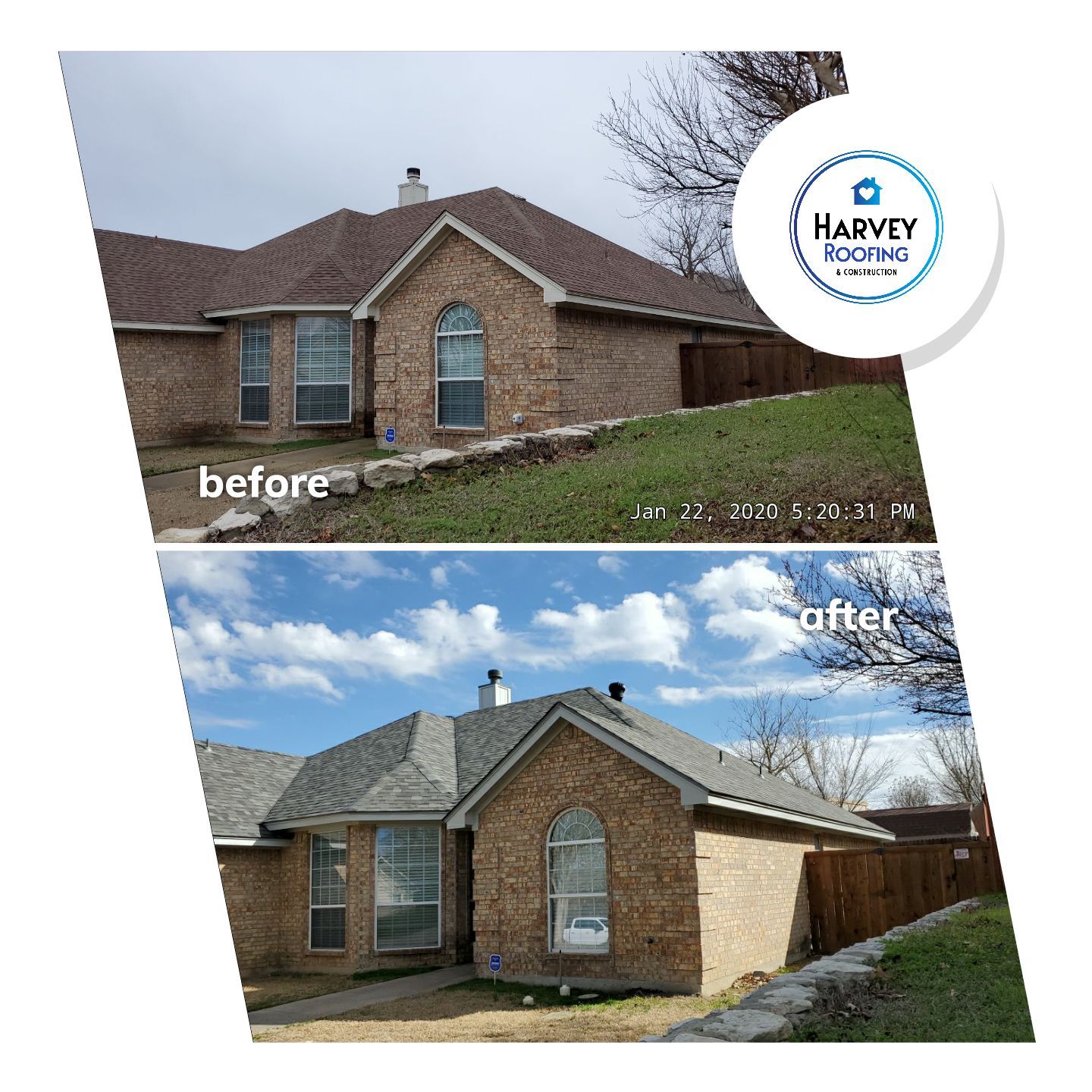 Residential Roofing Installation using Malarkey Vista AR by Harvey Roofing & Construction