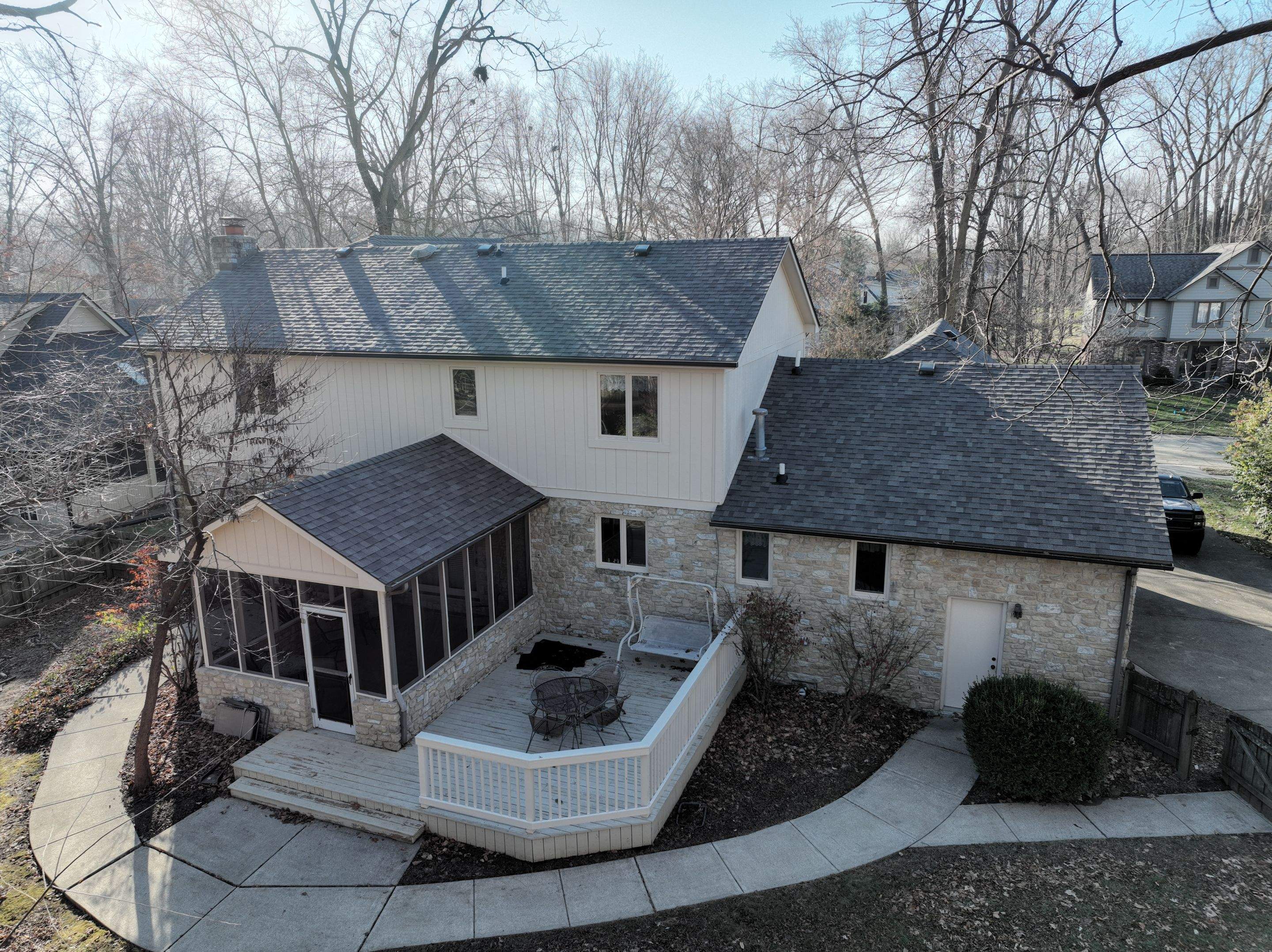 Seabreeze Roof Replacement, Exterior Siding and trim repairs and paint by 317 Roofing & Restorations