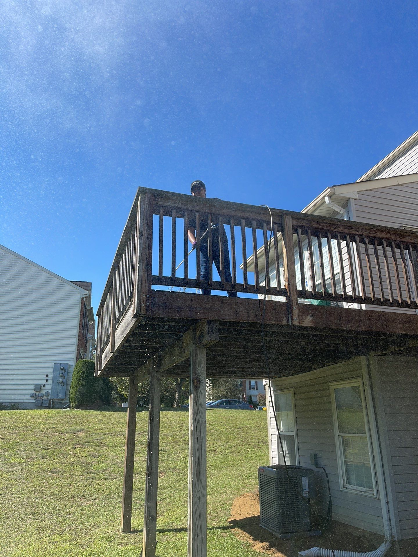 Deck Refinishing using Powerwasher by A1 NERDY HOMES LLC