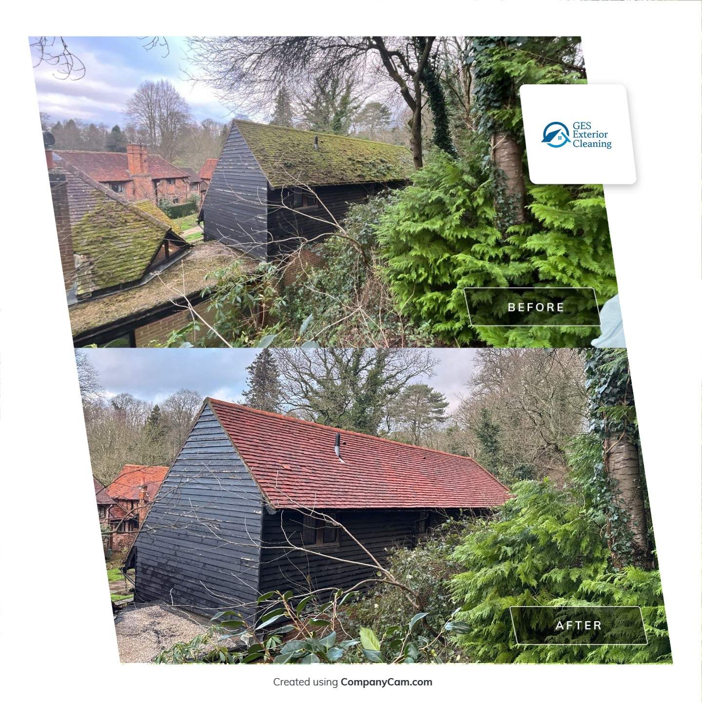 Roof Clean  - Moss Removal - Gutter Clean using Honda 15lpm Low Pressure Washing Machine by Ges Exterior Cleaning ltd