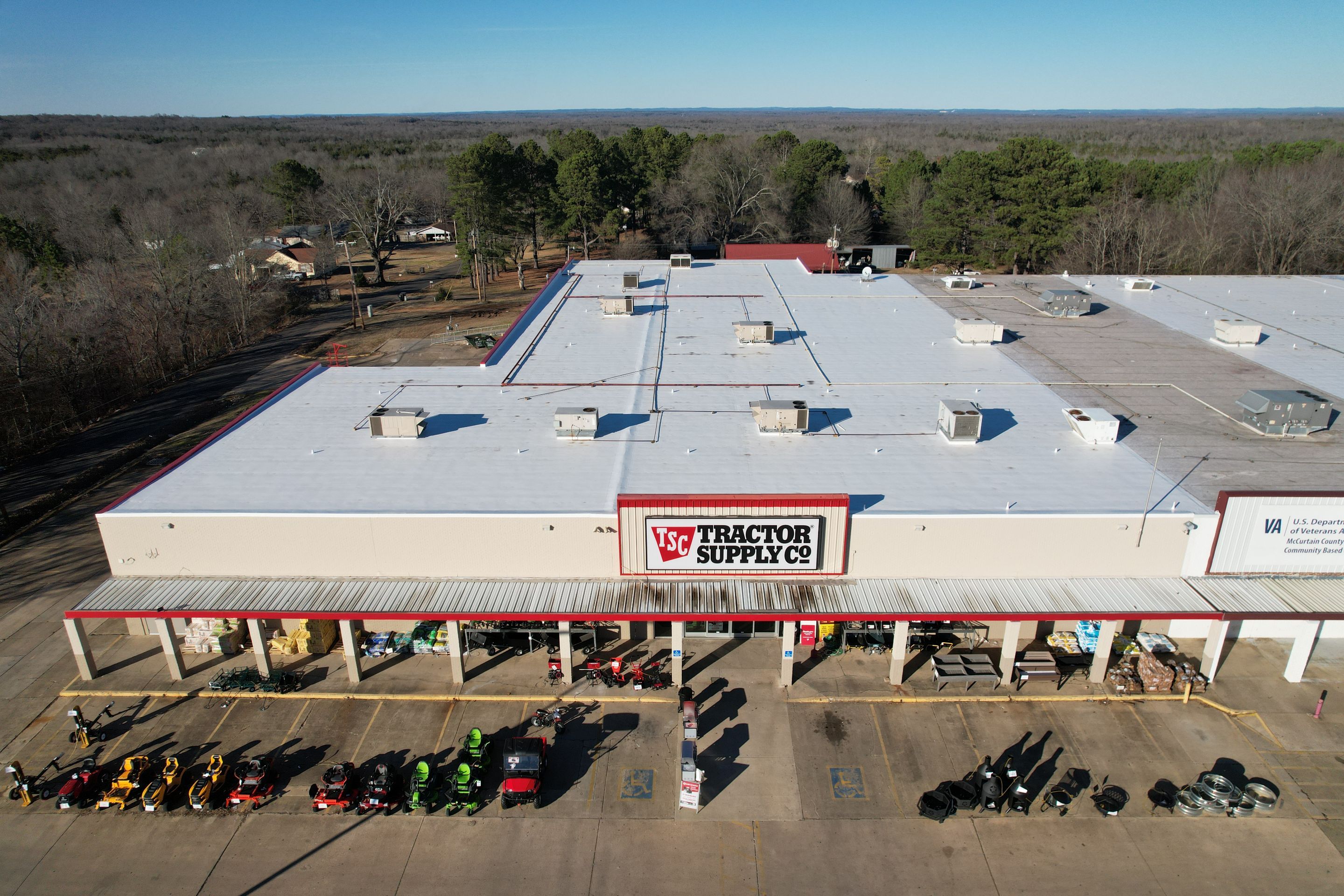 VA Clinic/Tractor Supply in Idabel, Oklahoma by Hostetler Roofing