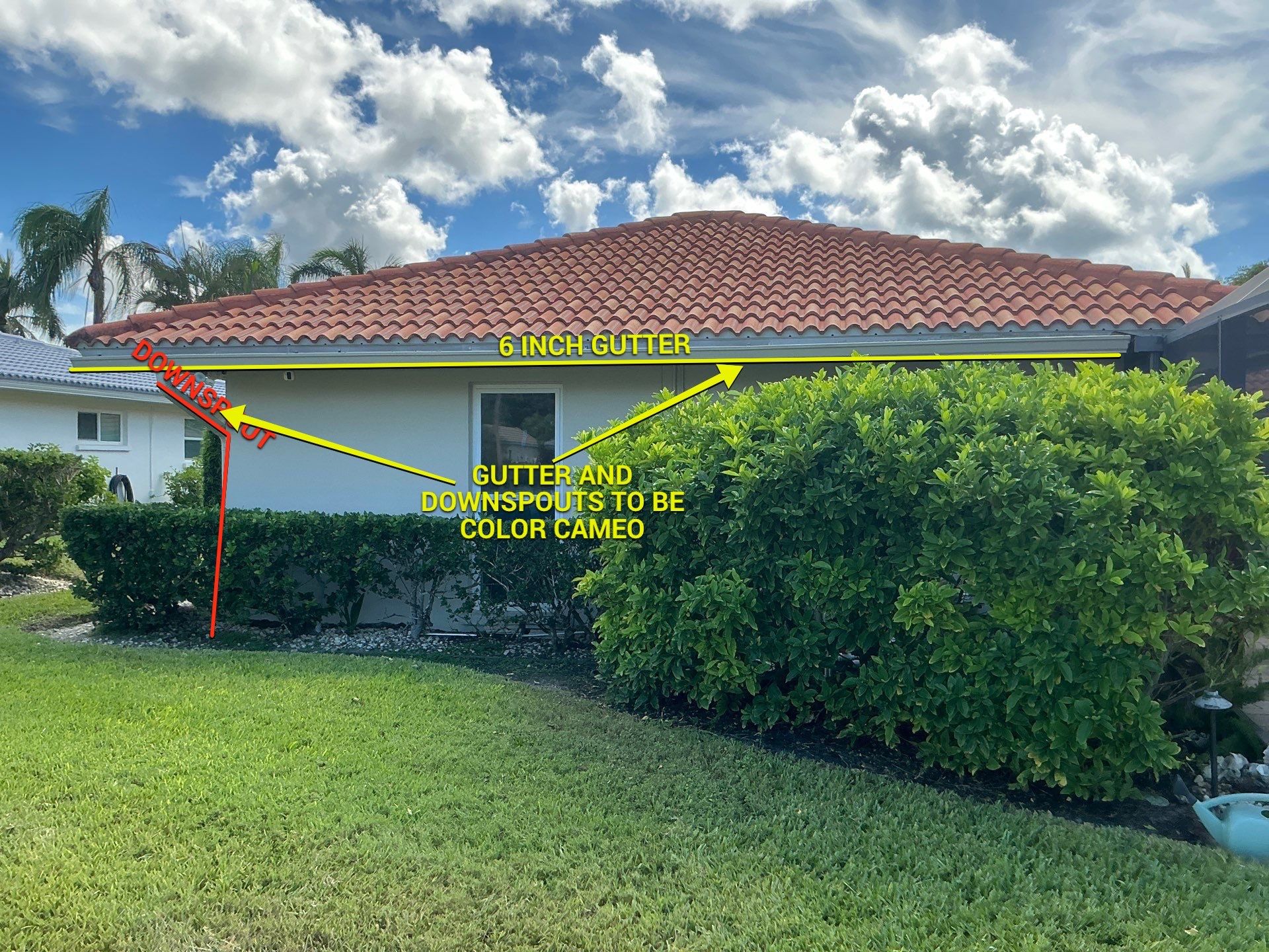 Cameo Gutters using 6 Inch Seamless Gutters in Sarasota FL by Gutter Professors