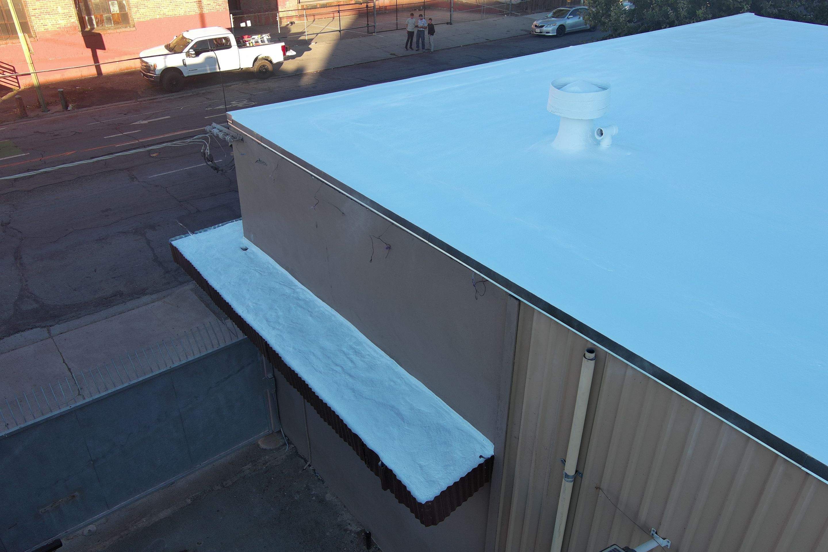Foam Refurbish using Conklin Benchmark/PUMA XL coatings and spray foam by Straight Edge Roofing Inc