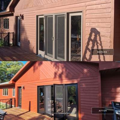 Color update with exterior staining and painting
