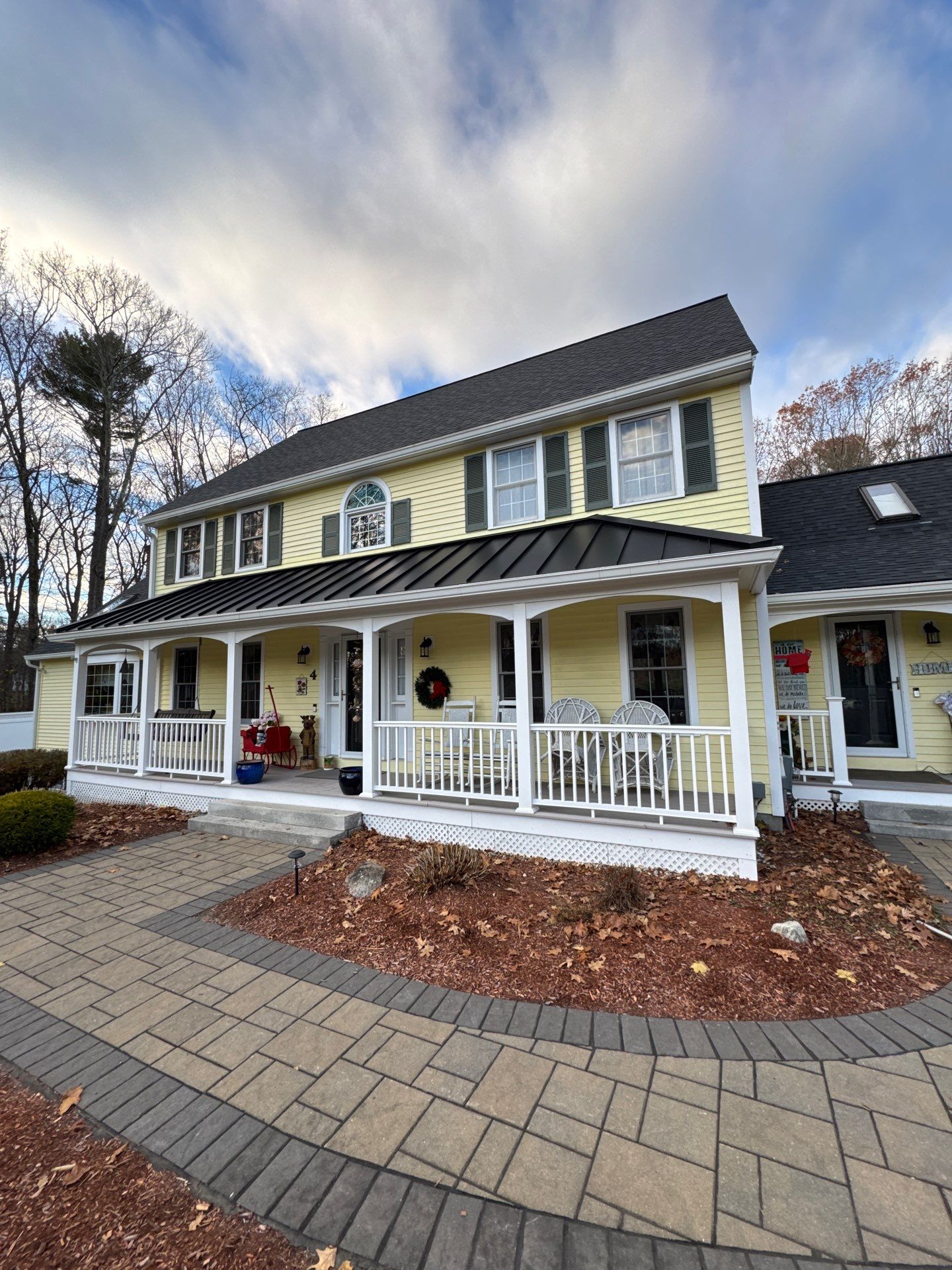 Chelmsford Premium Roof: Onyx Black Shingles with Standing Seam Metal Porch by Mighty Dog Roofing of Greater Middlesex County