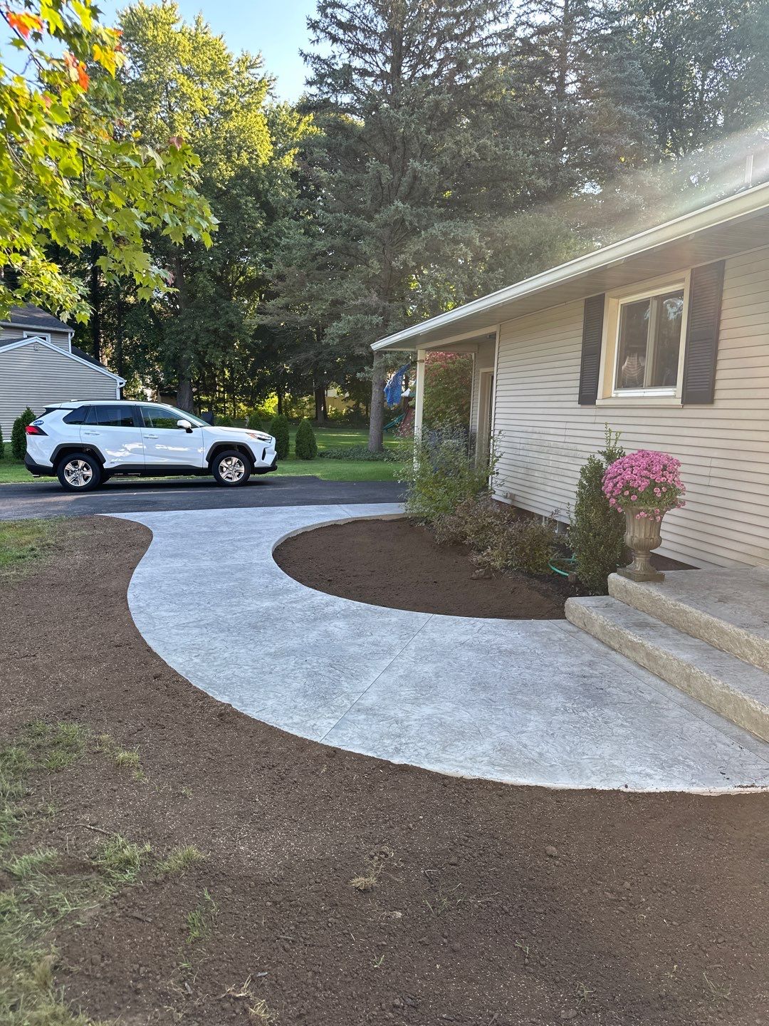 Rolled Slate Stamp Walkway by NG Masonry & Construction LLC
