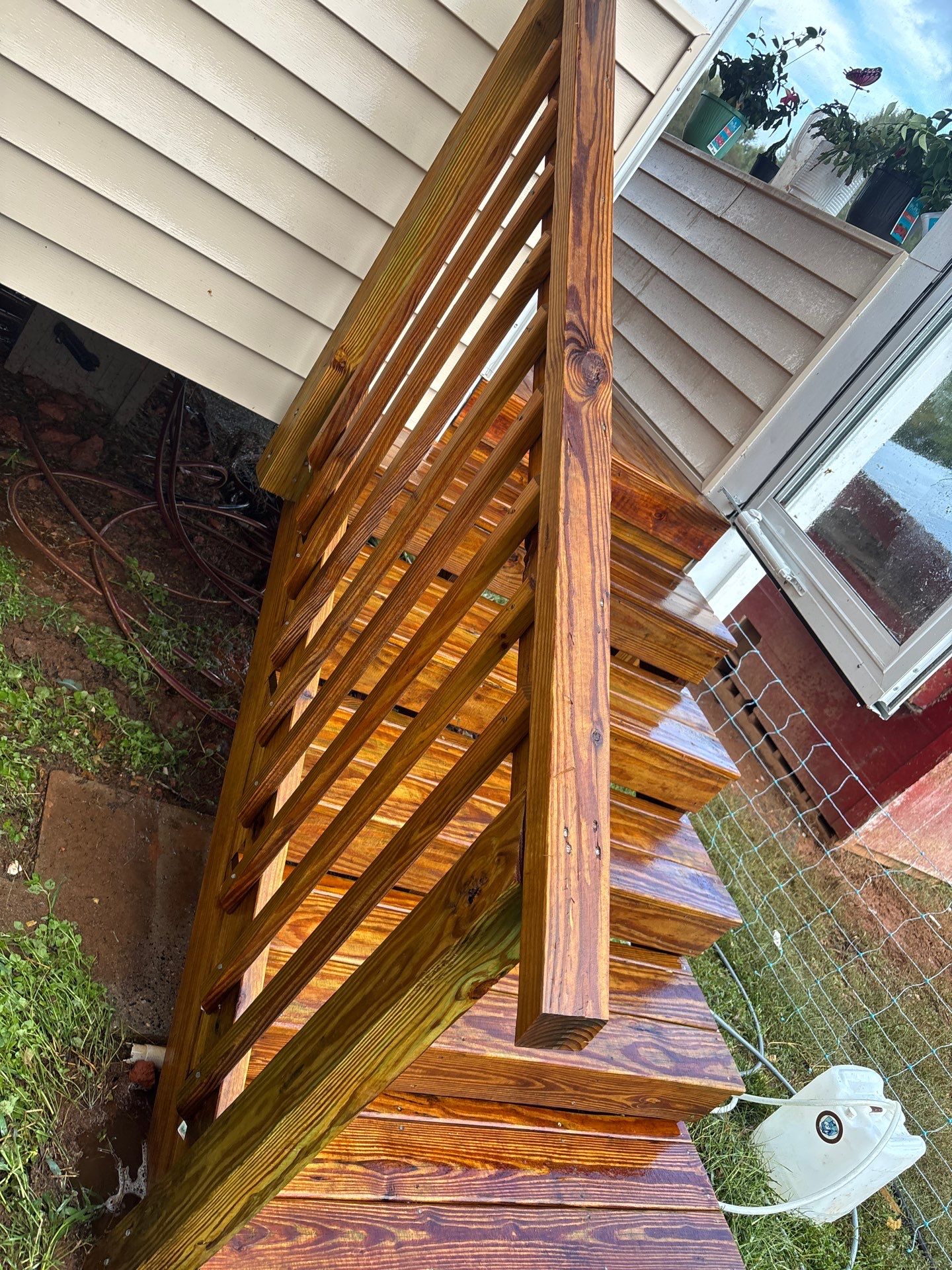 Concrete Walk Way and Wood Deck using Wood and Concrete Sealant by DuraSeal