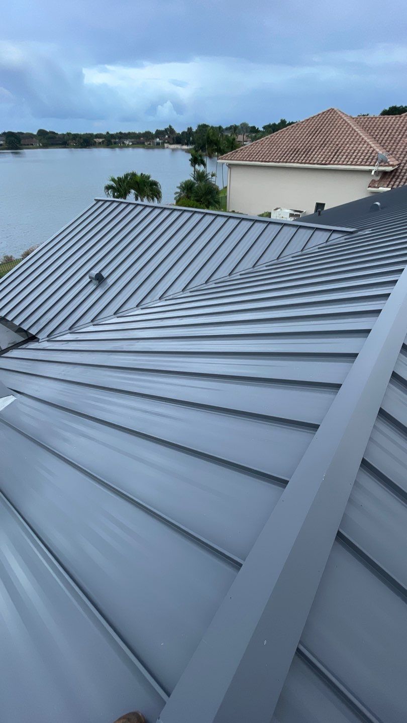 Residential Standing Seam Metal Roof Installation in Boca Raton by AJF ROOFING INC