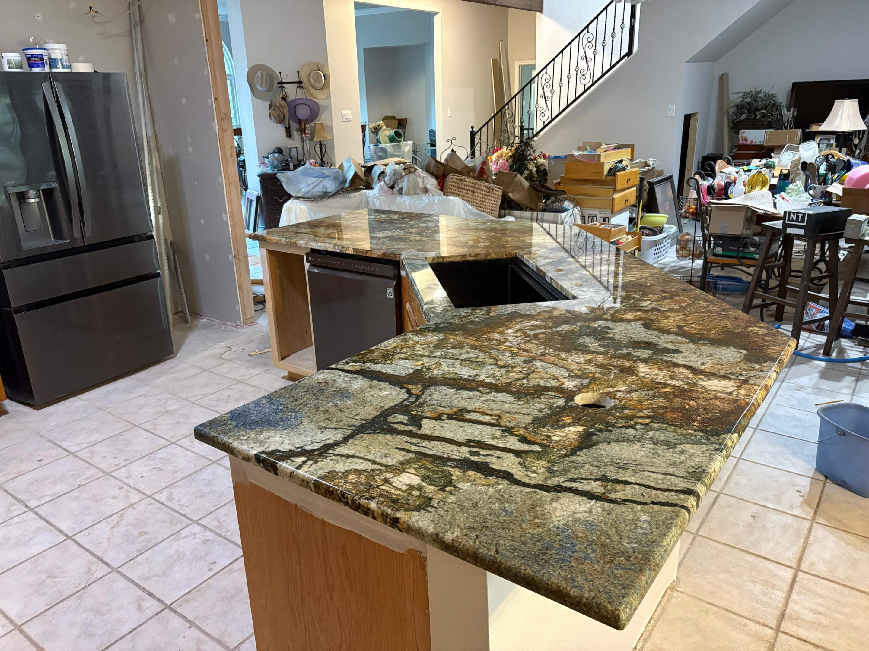 Polished Natural Stone Countertop Installation for Castroville Kitchen by Mena stone surfaces
