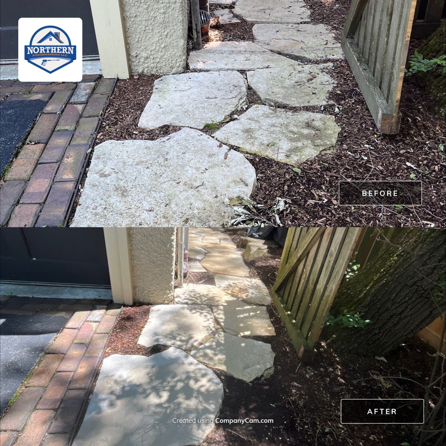 Natural Stone Surface Pressure Washing by Northern Power Washing LLC.
