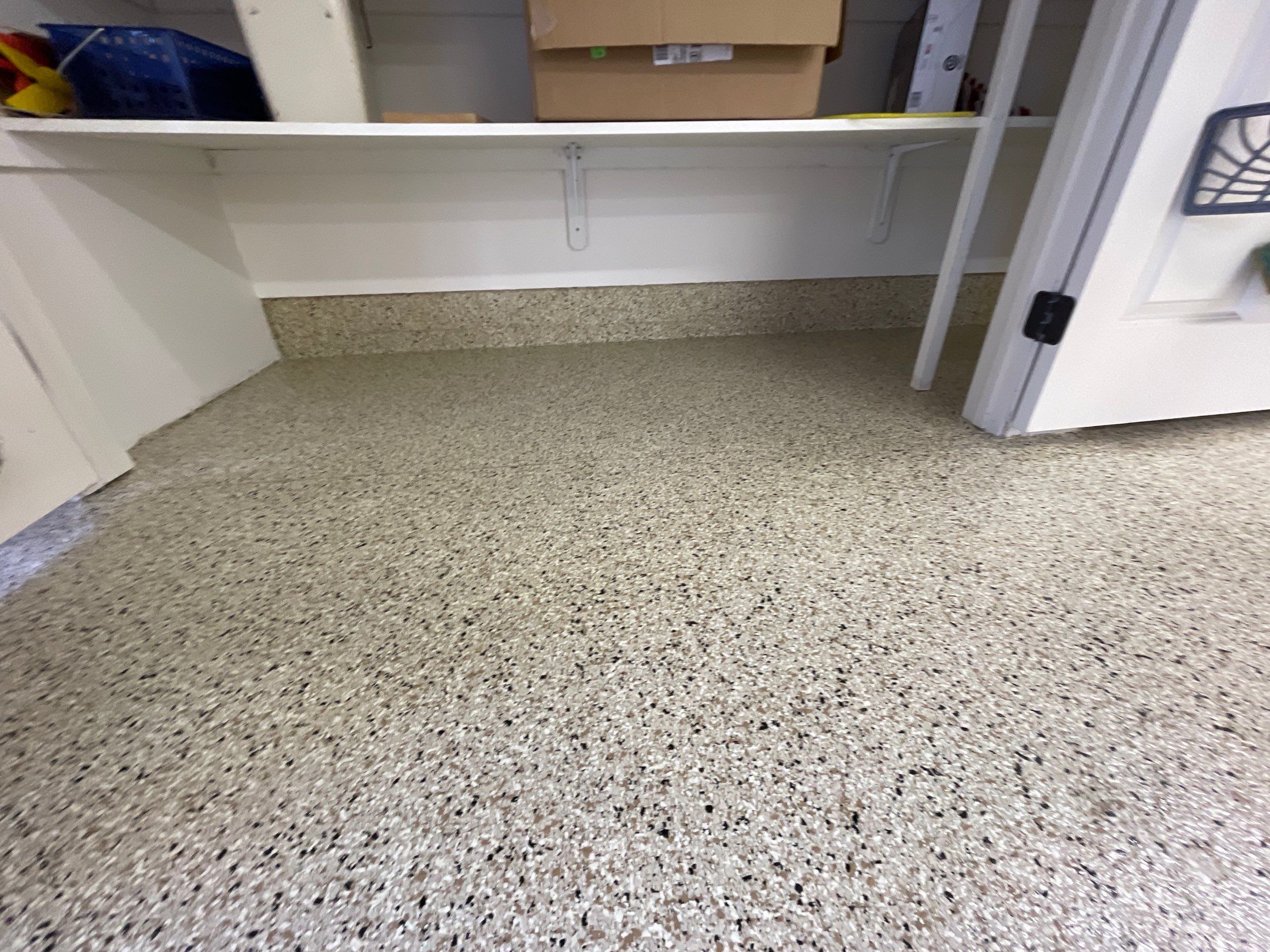 Garage Transformation using Driftwood Colorway by Croc Coatings, LLC