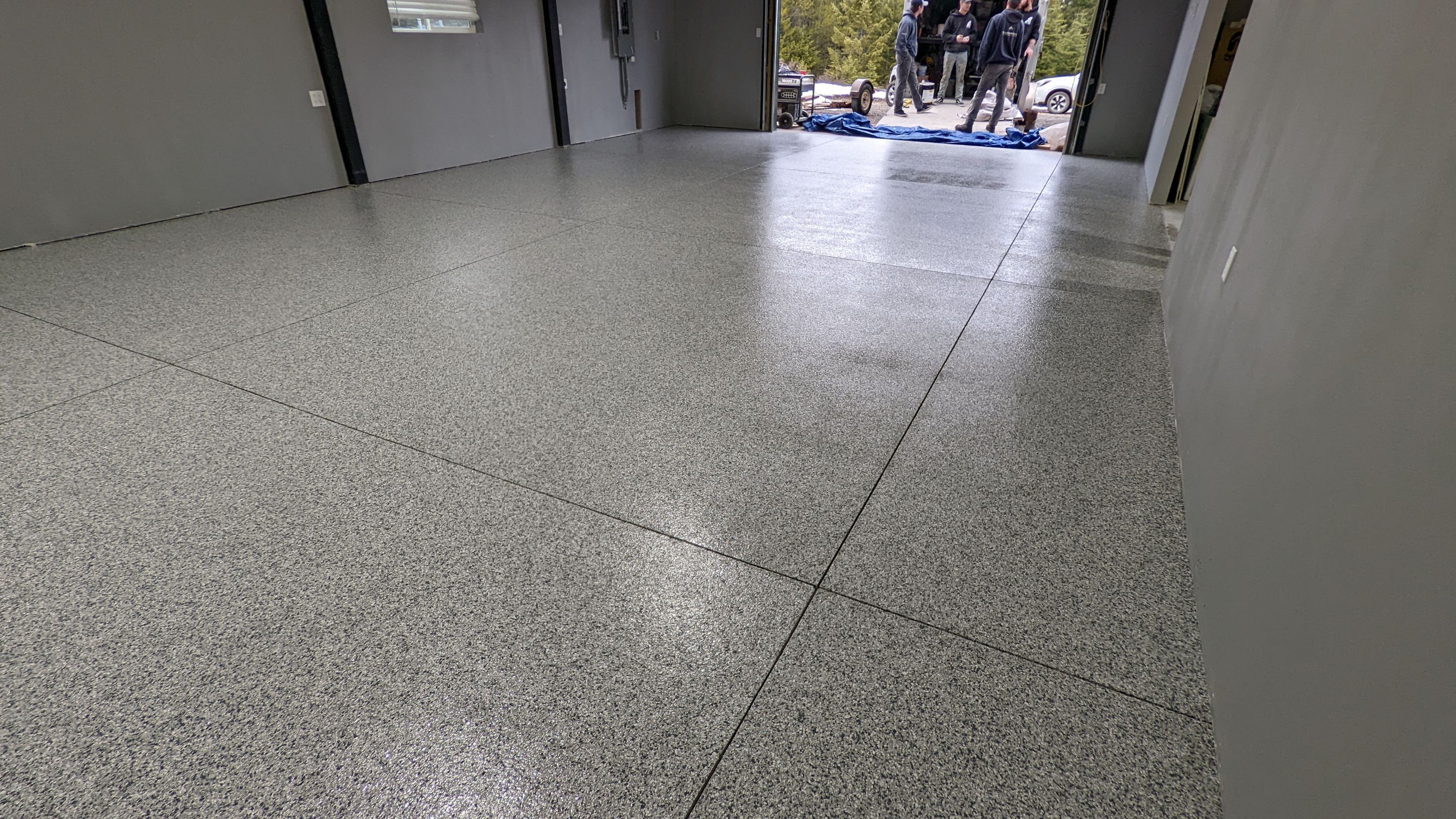 Garage Transformation using Slate Stone by Croc Coatings, LLC