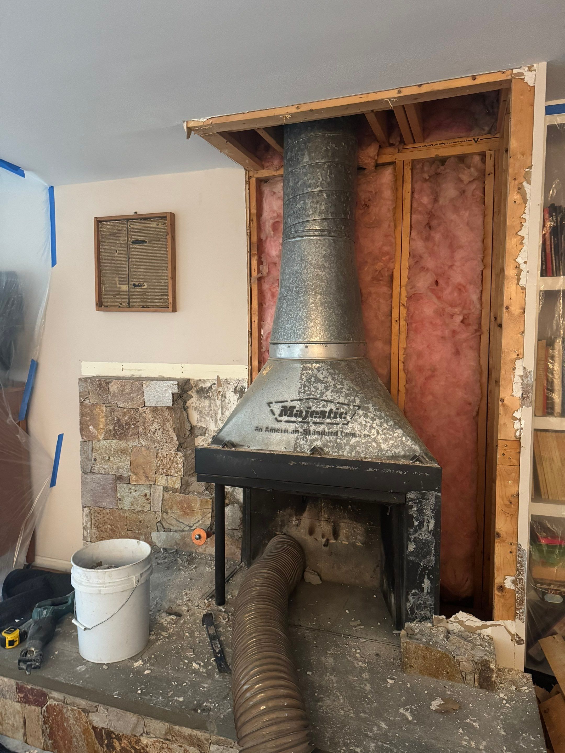 Wood Fireplace Replaced by Neighborhood Chimney Services 