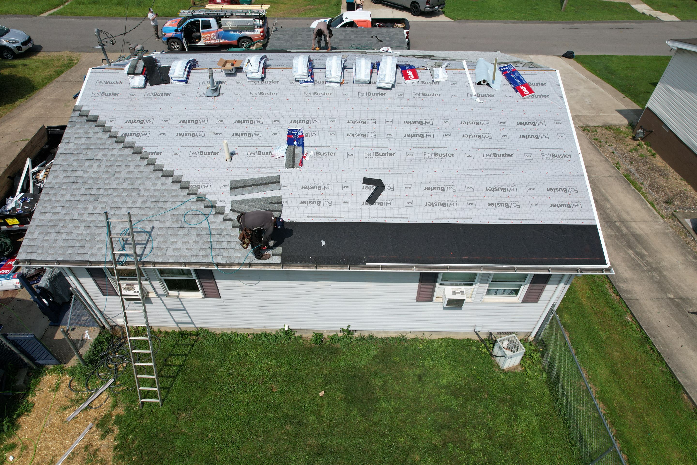 Residential Roofing Installation using GAF Timberline HDZ Fox Hollow Grey by Rainstoppers Roofing