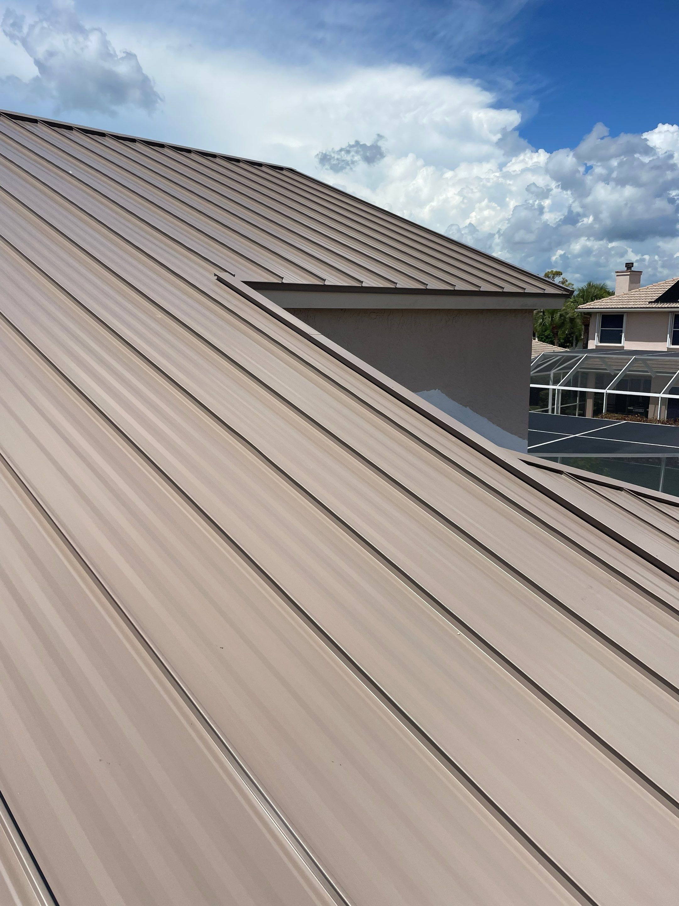 24ga 1.5" Mechanical Seam Buckskin  by Total Roofing System The Metal Roof Experts