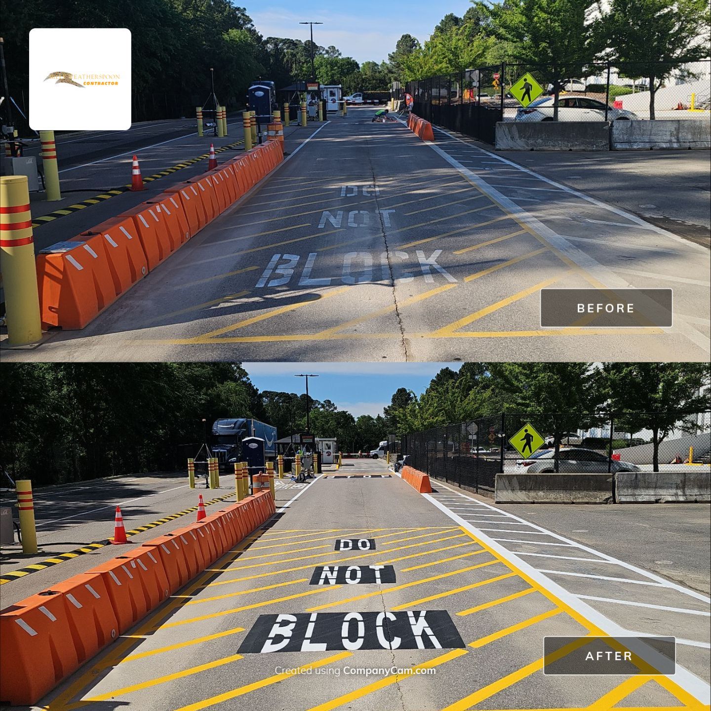 Striping Amazon Parking Lot  by Billy Weatherspoon Contractor