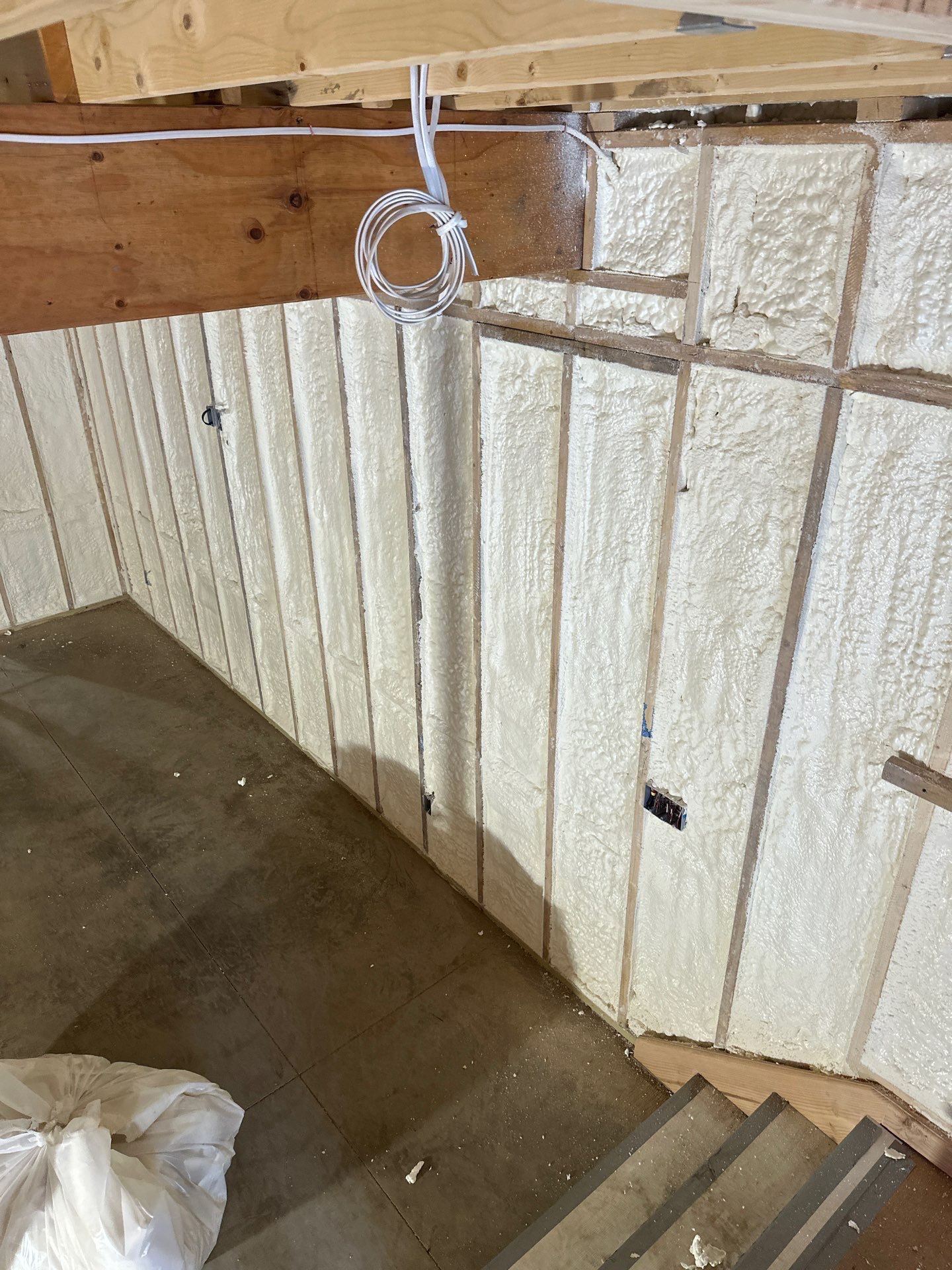 Basement Exterior Walls using Closed Cell Spray Foam by NYS Foam & Energy