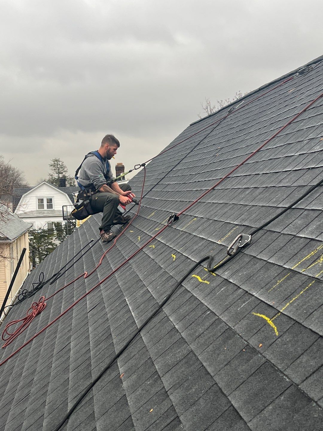 Solar Panel Installation using Wires by Infinity Solar Systems