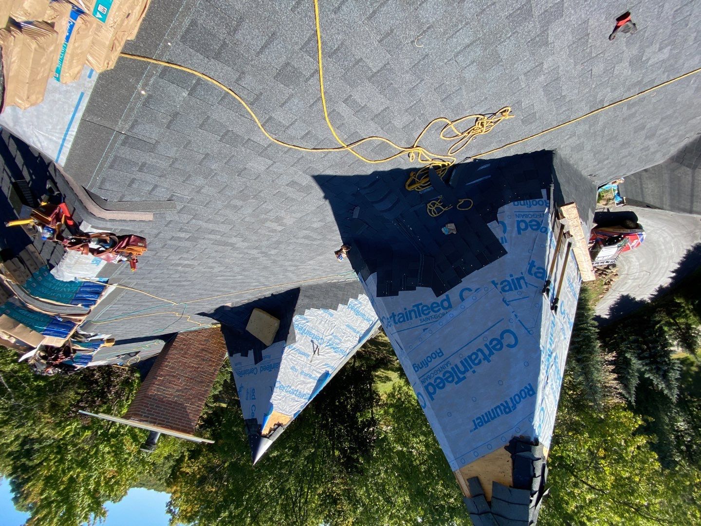 Roof Replacement using CertainTeed Landmark Moire Black by 180 Contractors