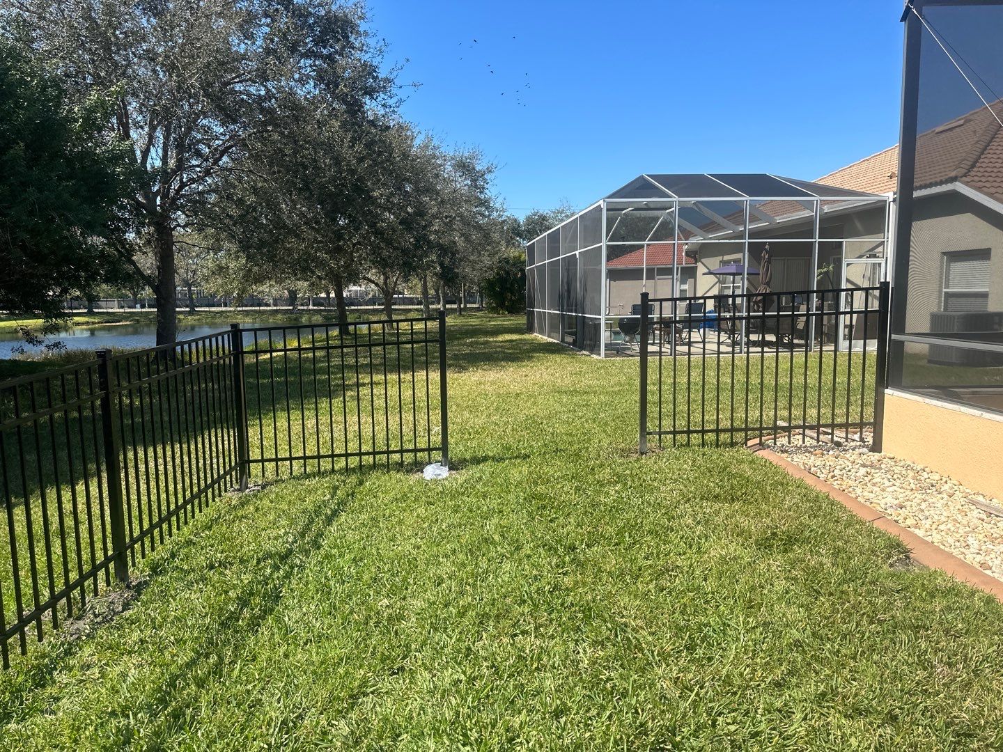Aluminum Fence Installation using Black 3 Rail Aluminum Fence by Asap fence and gates, LLC