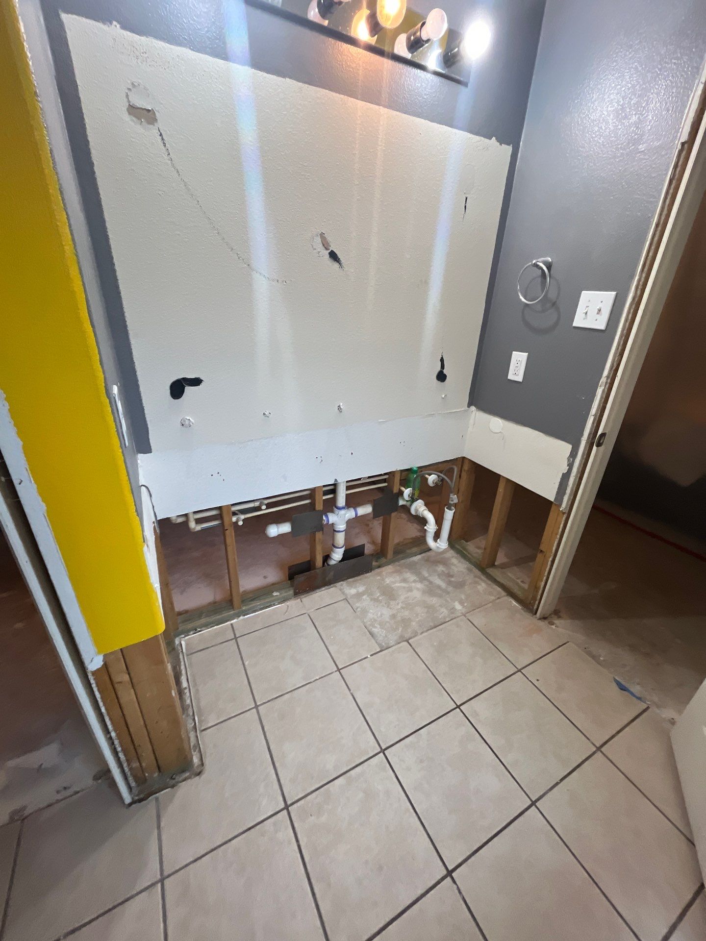 Bathroom Remodel using Water mitigation equipment by L&T General Contractors and Restoration INC