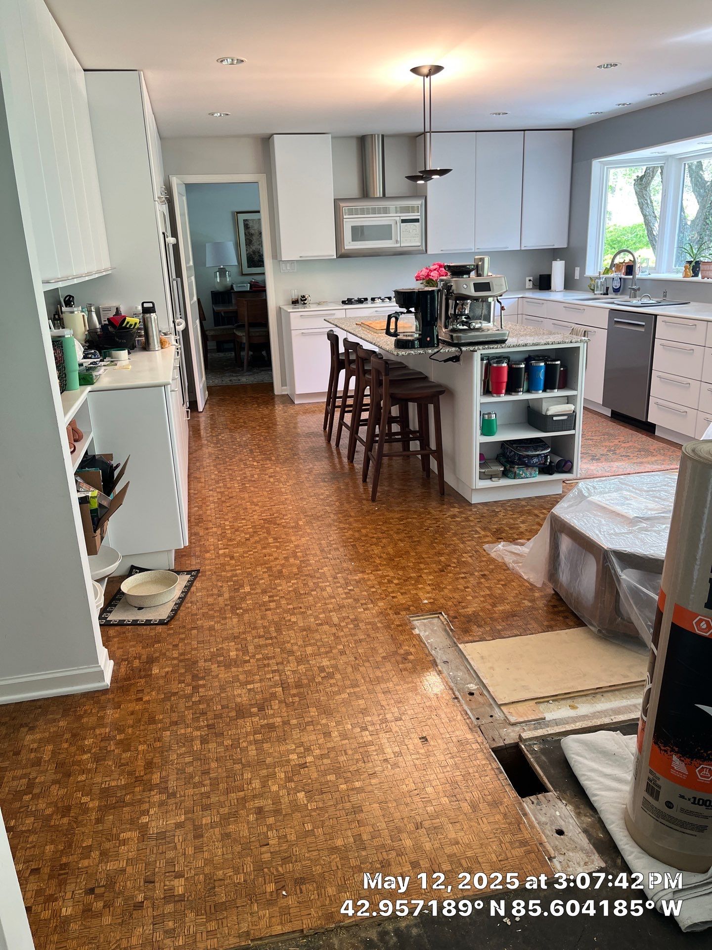 UNIQUE MID CENTURY MODERN Square Wood Tile Floor by RTBaldwin Hardwood Floors